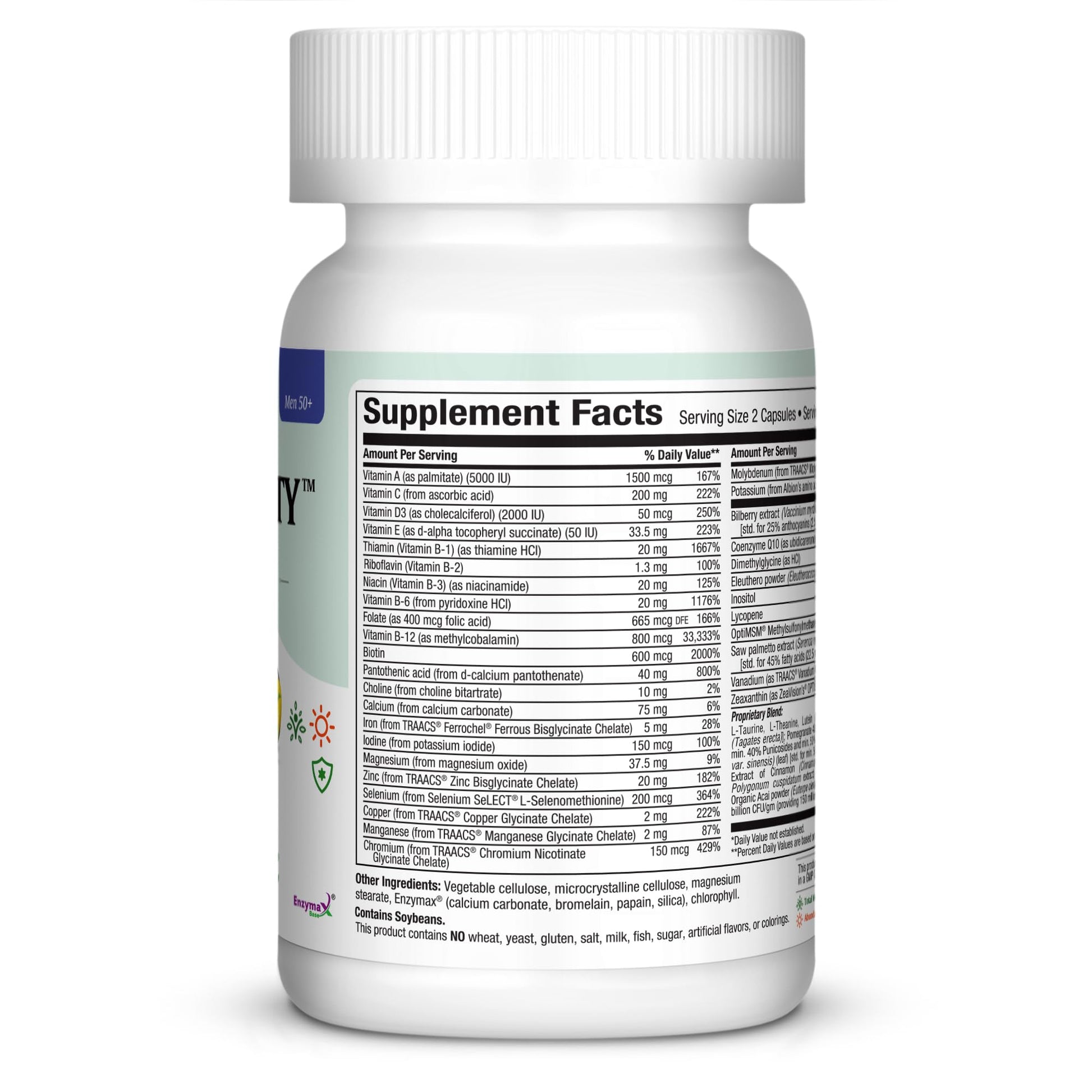 Mens Multivitamin 50 Plus – Daily Multivitamin for Men Over 50 with Vitamin B12, A, D, C, Zinc, Magnesium & More – Energy, Immune & Heart Support Mens Multi Vitamins - Non-GMO – 60 Capsules Maxi Health buy supplements canada