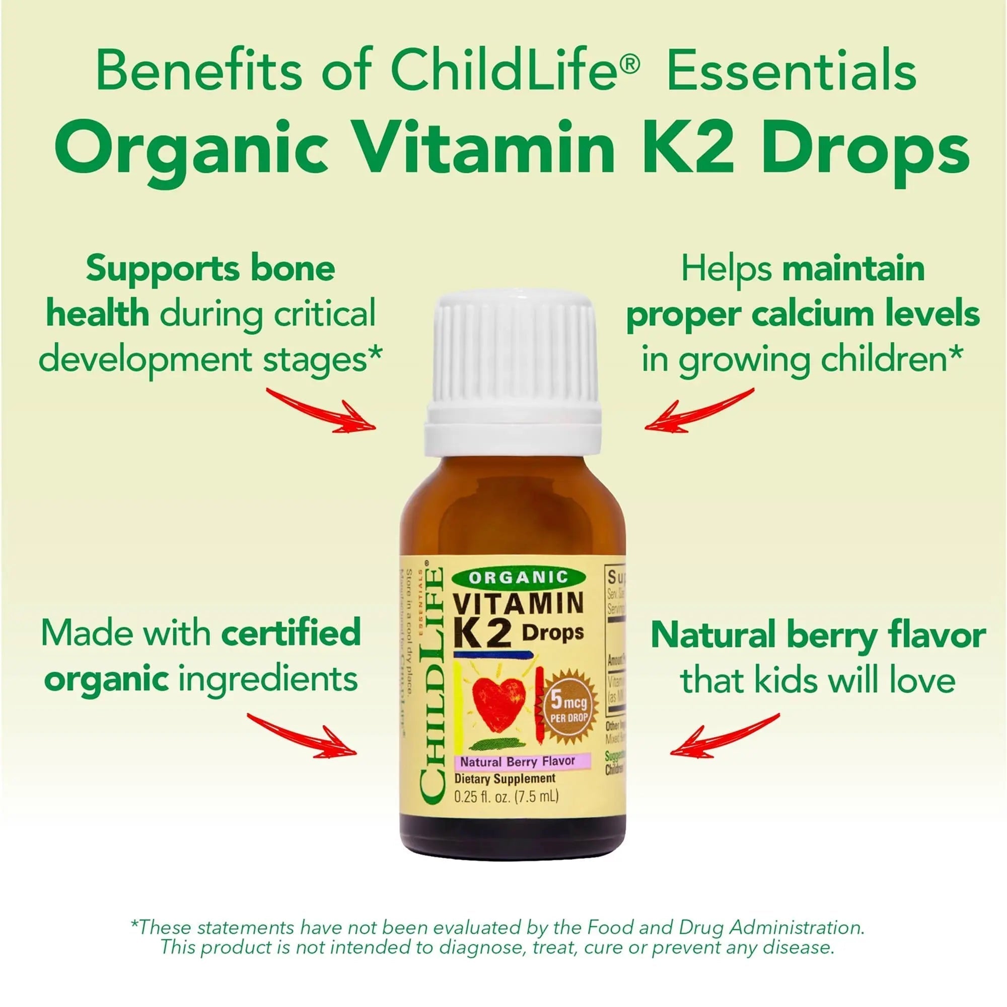 CHILDLIFE Essentials Organic Vitamin K2 Drops - Infant Toddler Baby Vitamin K, K2 Supplement, Vitamin K2 MK7, Liquid K2, Vitamin K Drops CHILDLIFE ESSENTIALS buy supplements canada