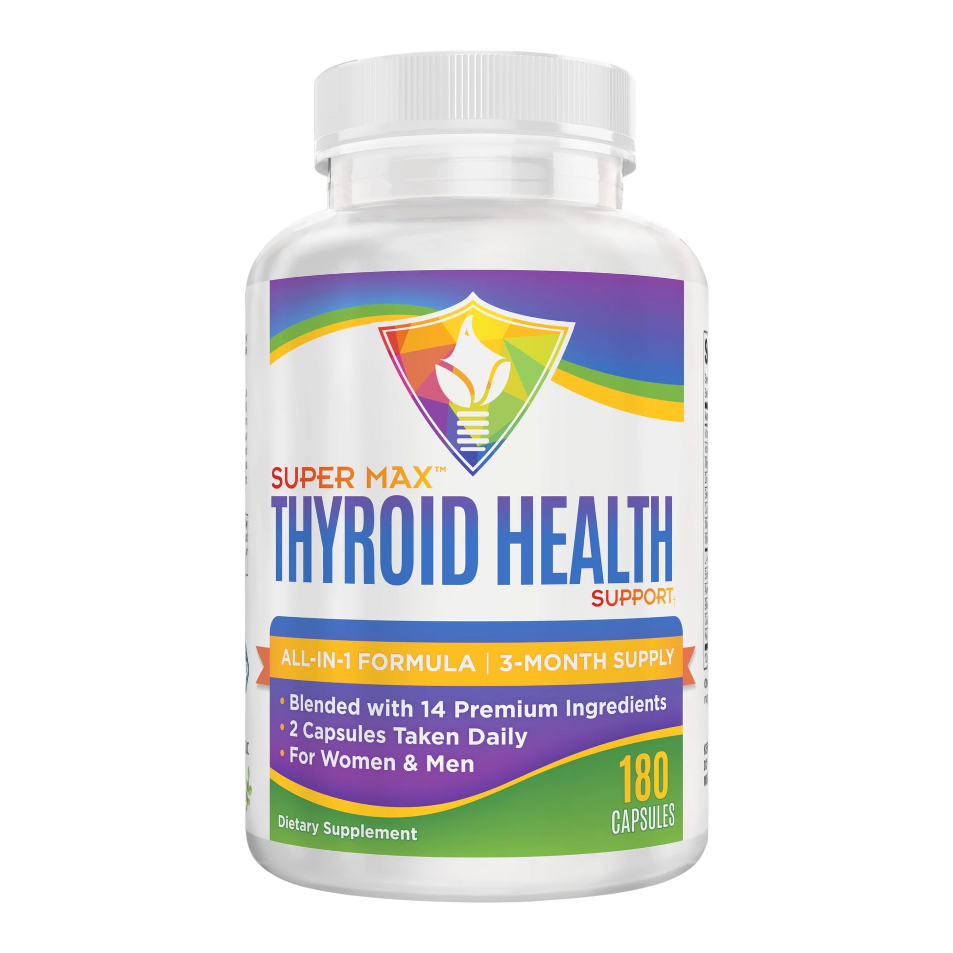 Thyroid Support (3-Month) Supplement All-in-1 with 14 Active Ingredients in 1 Formula | Thyroid Health Support Supplements | Women & Men | 90-Day Bulk Supply | 180 Capsules Elevate Recovery Supplements buy supplements canada