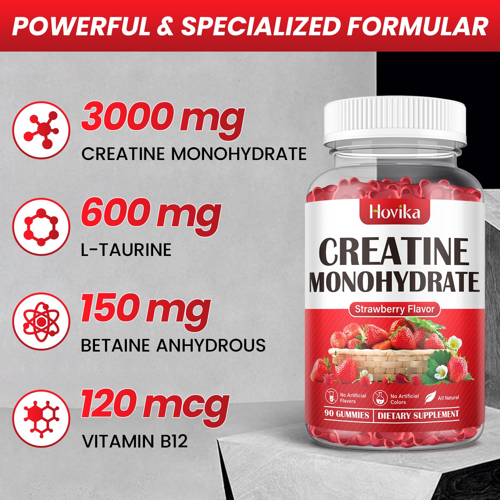 Hovika Creatine Monohydrate Gummies for Men & Women, Chewable 3g Creatine Monohy Hovika buy supplements canada