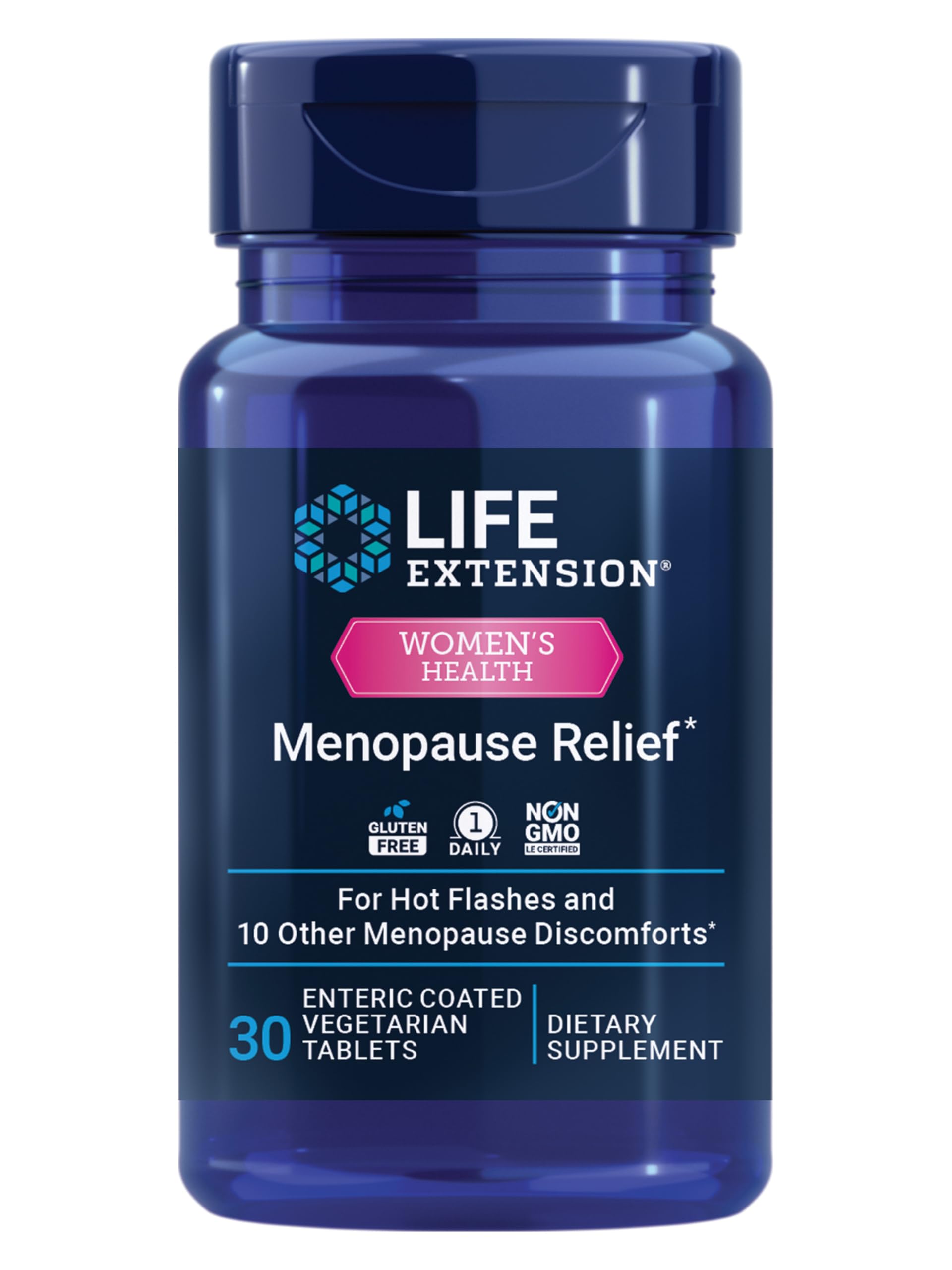 Life Extension Menopause Relief – Siberian Rhubarb, Menopause Supplement for Women, Ease hot Flashes, Mood Swings, Night Sweats Relief, Hormone-Free, Gluten-Free, Non-GMO, Vegetarian, 30 Tablets Life Extension buy supplements canada