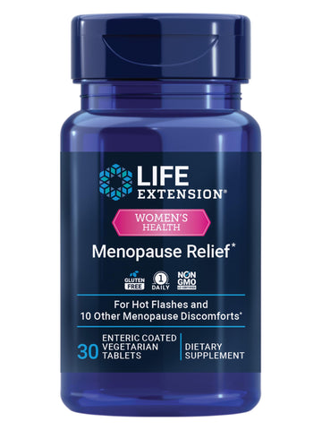 Life Extension Menopause Relief – Siberian Rhubarb, Menopause Supplement for Women, Ease hot Flashes, Mood Swings, Night Sweats Relief, Hormone-Free, Gluten-Free, Non-GMO, Vegetarian, 30 Tablets Life Extension buy supplements canada