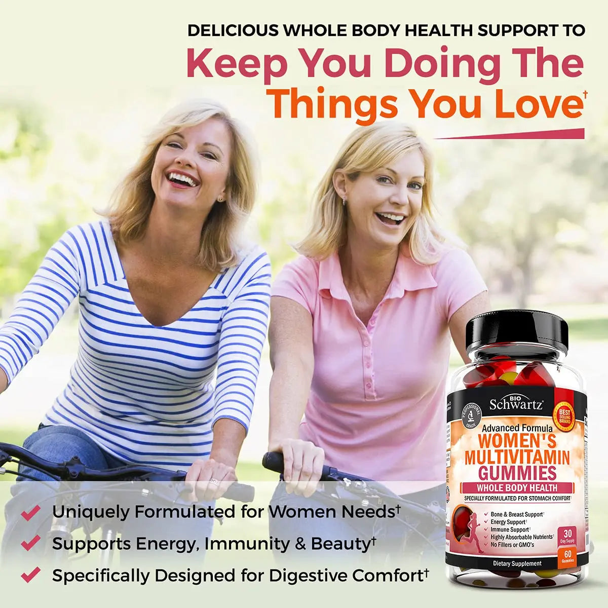 Women's Multivitamin Gummies with Vitamin A C B6 B12 D & E Vitamins for Immune Support - Gummy Multivitamin for Women BioSchwartz buy supplements canada