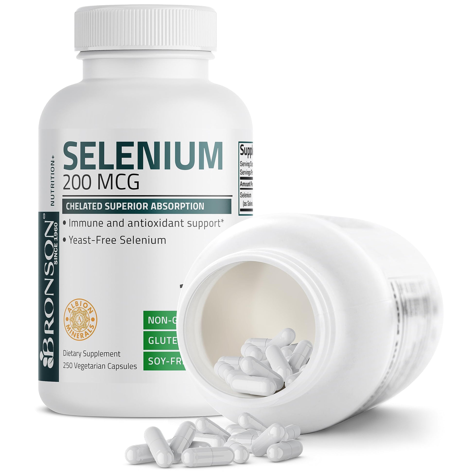 Bronson Selenium 200 mcg – Yeast Free Chelated Amino Acid Complex - Essential Trace Mineral with Superior Absorption Bronson buy supplements canada