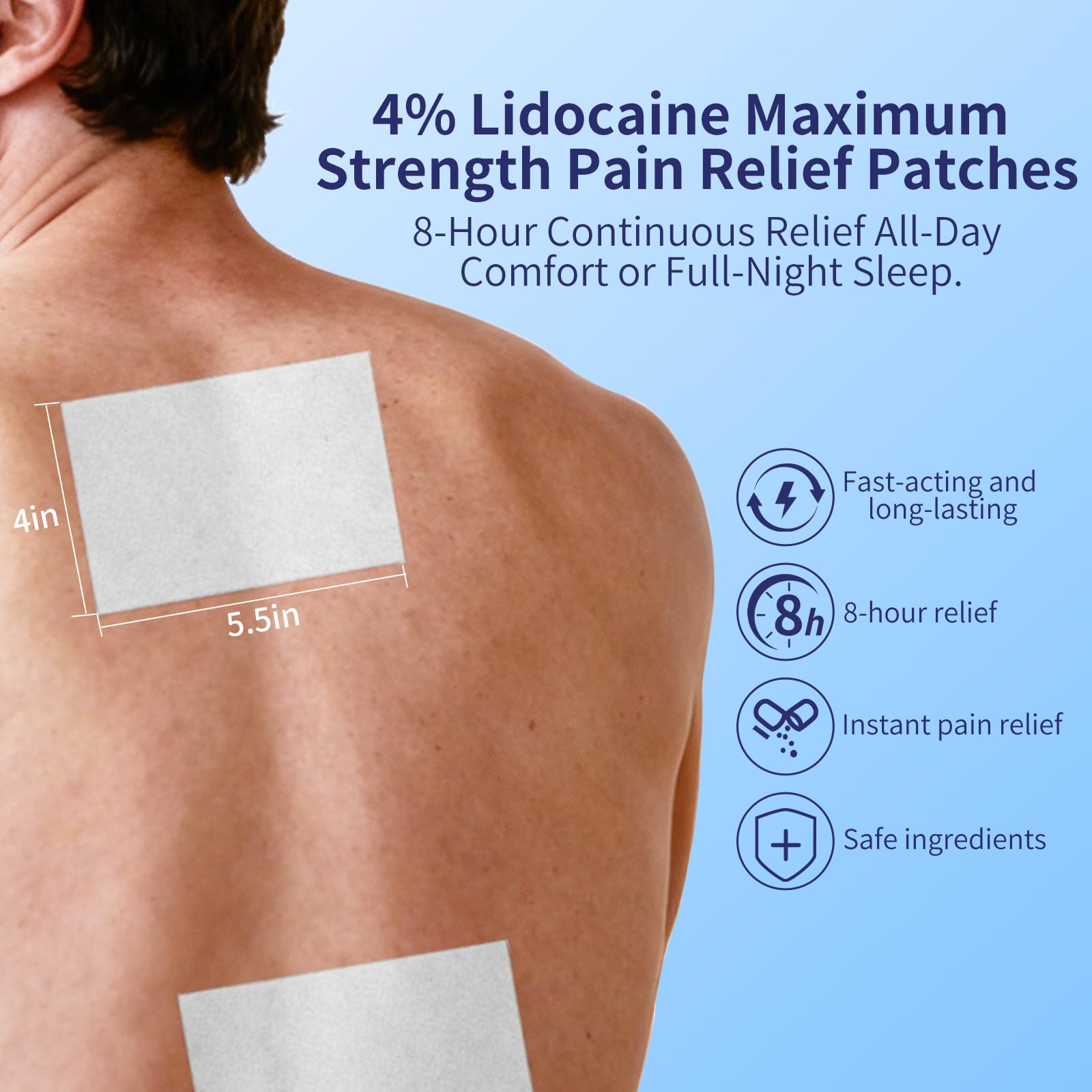 Chimera GUARD 4% Lidocaine Pain Relief Patches (80ct) - F-SA/H-SA Eligible Maximum Strength Numbing Gel Patch for Muscle, Joint, Nerve, Sciatica Pain - Odorless, Stay-Put & 8-Hour Long Lasting Chimera GUARD buy supplements canada