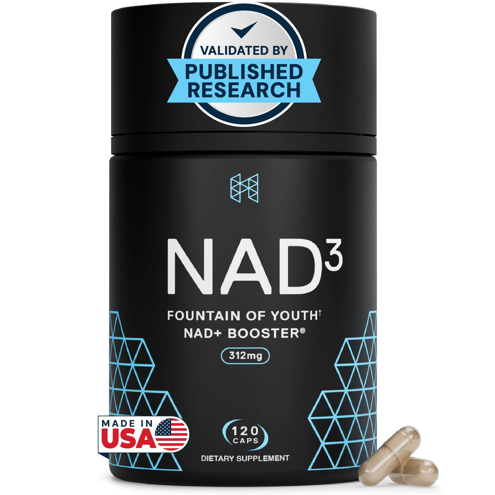 HPN NAD3 Clinical NAD+ Booster, Cellular Health & Natural Energy - NAD Supplement for Healthy Aging, Metabolic Support, NRF2 & Longevity, Nicotinamide Riboside & NMN Alternative, 120ct, 60-Day Supply HPN buy supplements canada