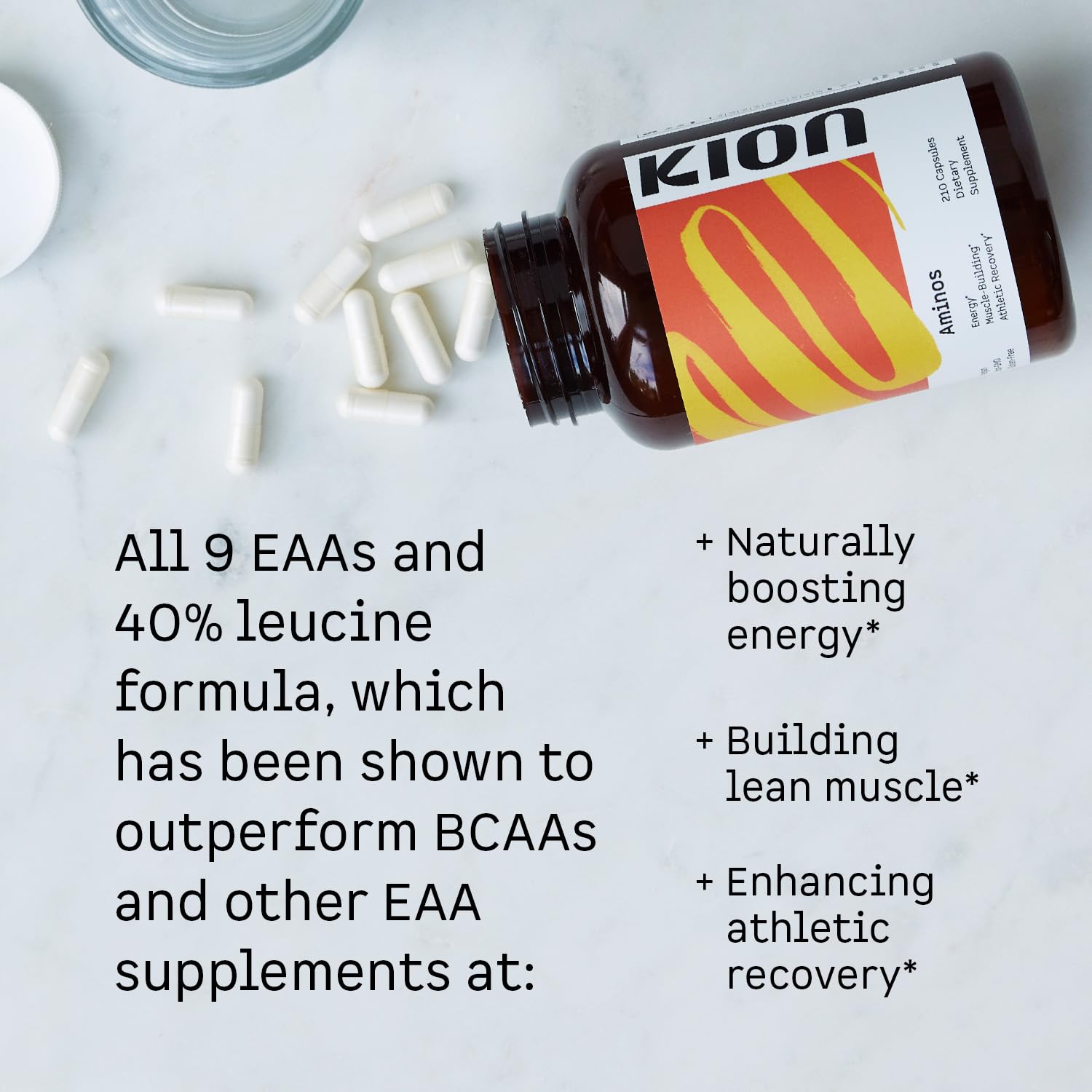 Kion Aminos Essential Amino Acids Capsules | The Building Blocks for Muscle Recovery, Reduced Cravings, Better Cognition, Immunity, and More | 30 Servings Kion buy supplements canada