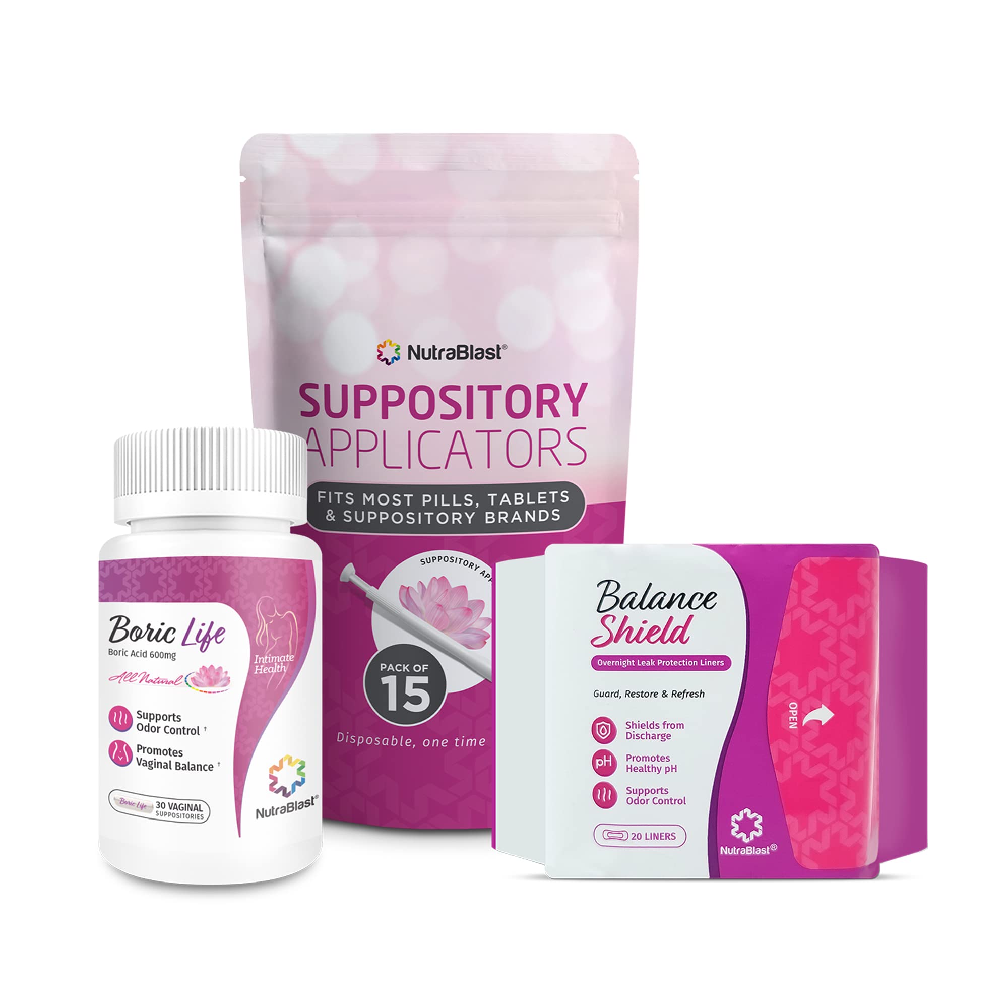 NutraBlast Boric Acid Vaginal Suppositories 600mg (30 Count) w/Disposable Vaginal Applicators NutraBlast buy supplements canada