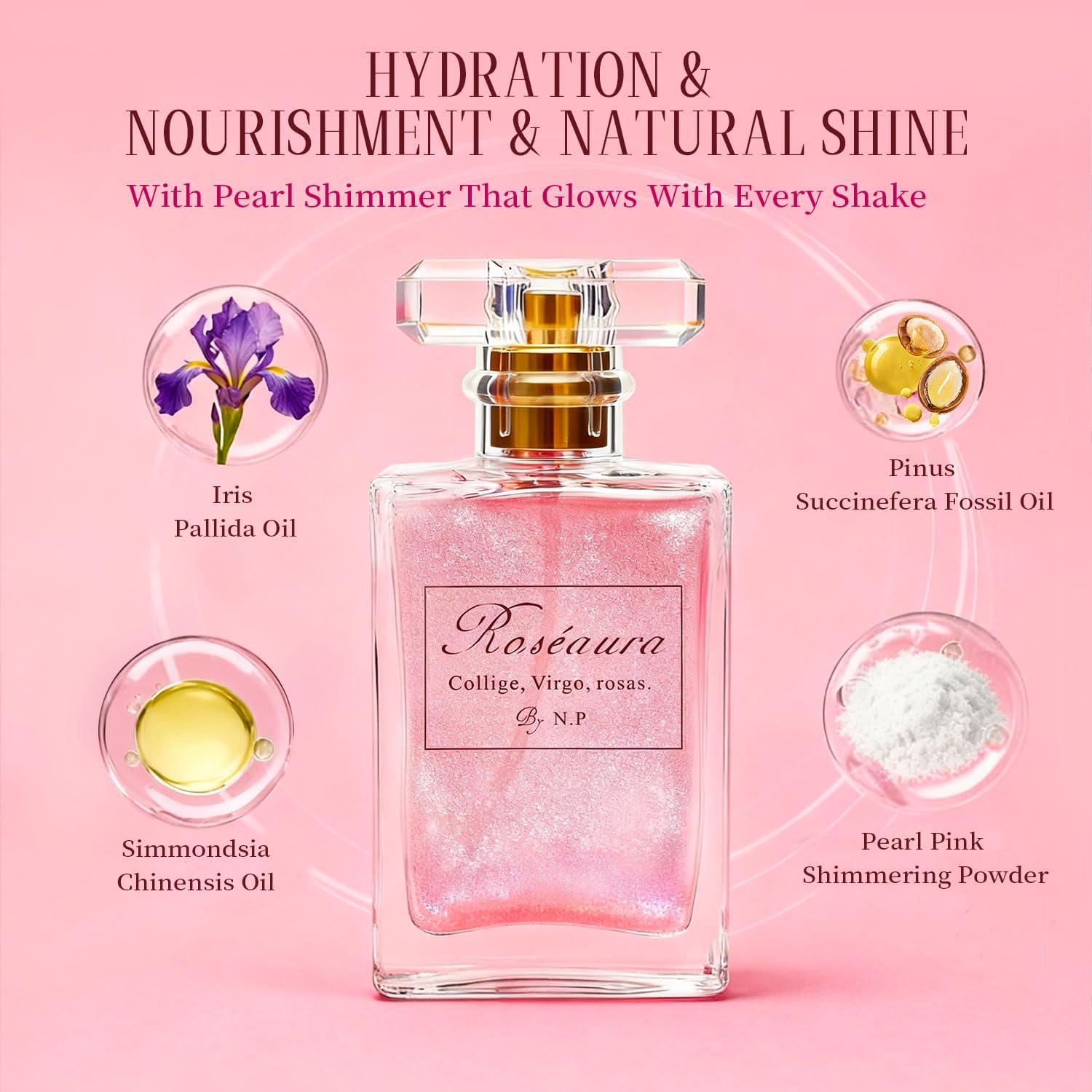 NP NATURES PHILOSOPHY Hair Perfume, Leave-in Hair Serum & Shine Spray for Women, Anti-Frizz Hair Care, Lightweight Leave-in Conditioner & Glossier Hair Perfume oils - 1.7 Fl oz（Roseaura） NP NATURES PHILOSOPHY buy supplements canada