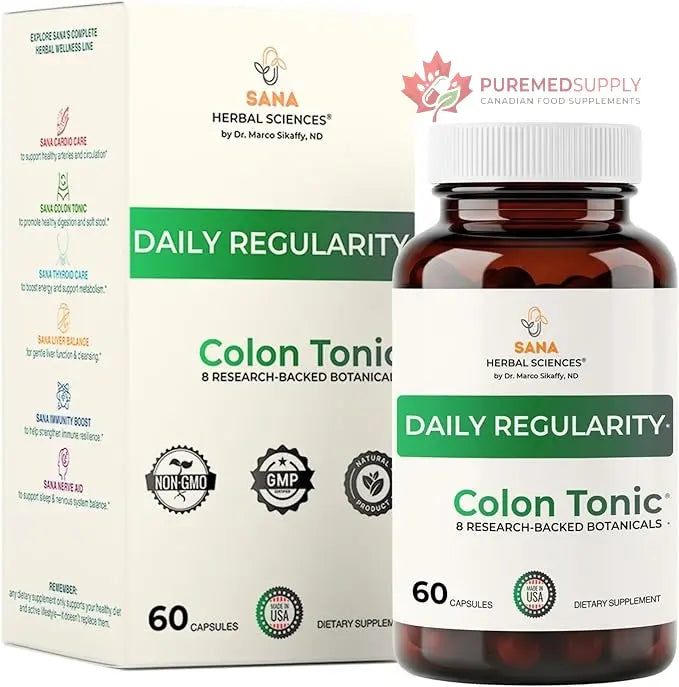 Natural Stool Softener for Constipation Relief – Safe for Daily Use & Postpartum | Gentle Herbal Formula for Adults & Seniors | 60 Capsules | Sana Herbal Sana Herbal Sciences buy supplements canada