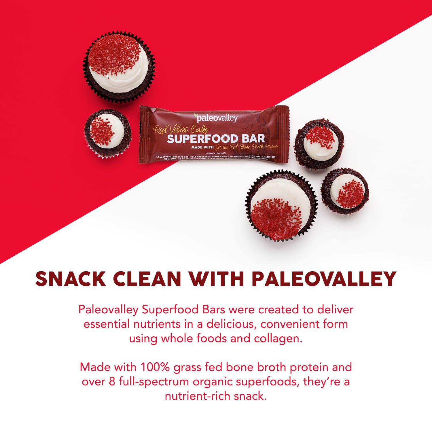 Paleovalley Superfood Bars – Red Velvet– 10 Pack – 9g Protein per Bar – Gluten-Free, Grain-Free, Paleo, Non-GMO – On-the-Go Snack Paleovalley buy supplements canada
