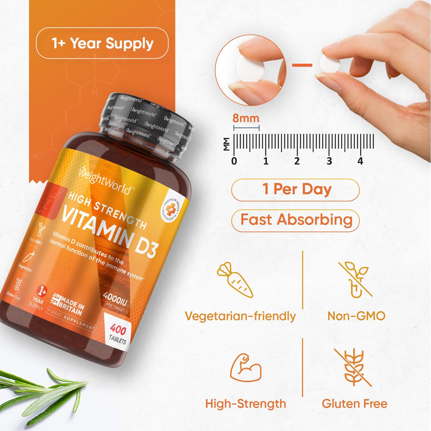 Vitamin D3 4000 IU – 400 High Strength Vitamin D Tablets (1+ Year Supply) – Vegetarian WeightWorld buy supplements canada
