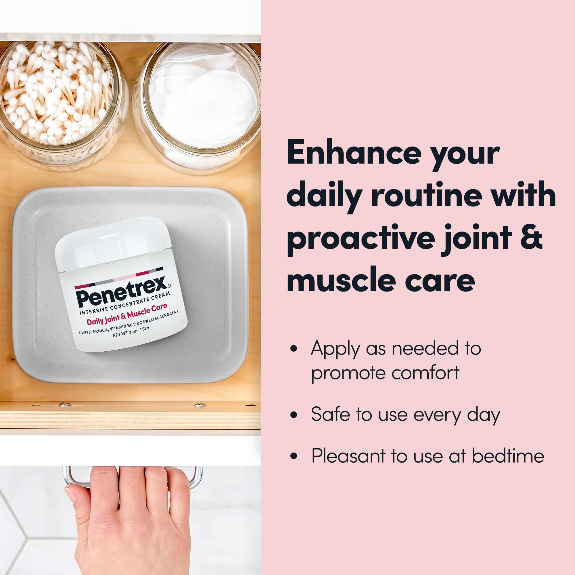 Penetrex Daily Joint & Muscle Care Cream – Soothing Botanical Formula with Arnica, Vitamin B6 & MSM – Lightweight Fast-Absorbing Cream for Everyday Movement - Non-Greasy - Light Scent- 2 oz Penetrex buy supplements canada