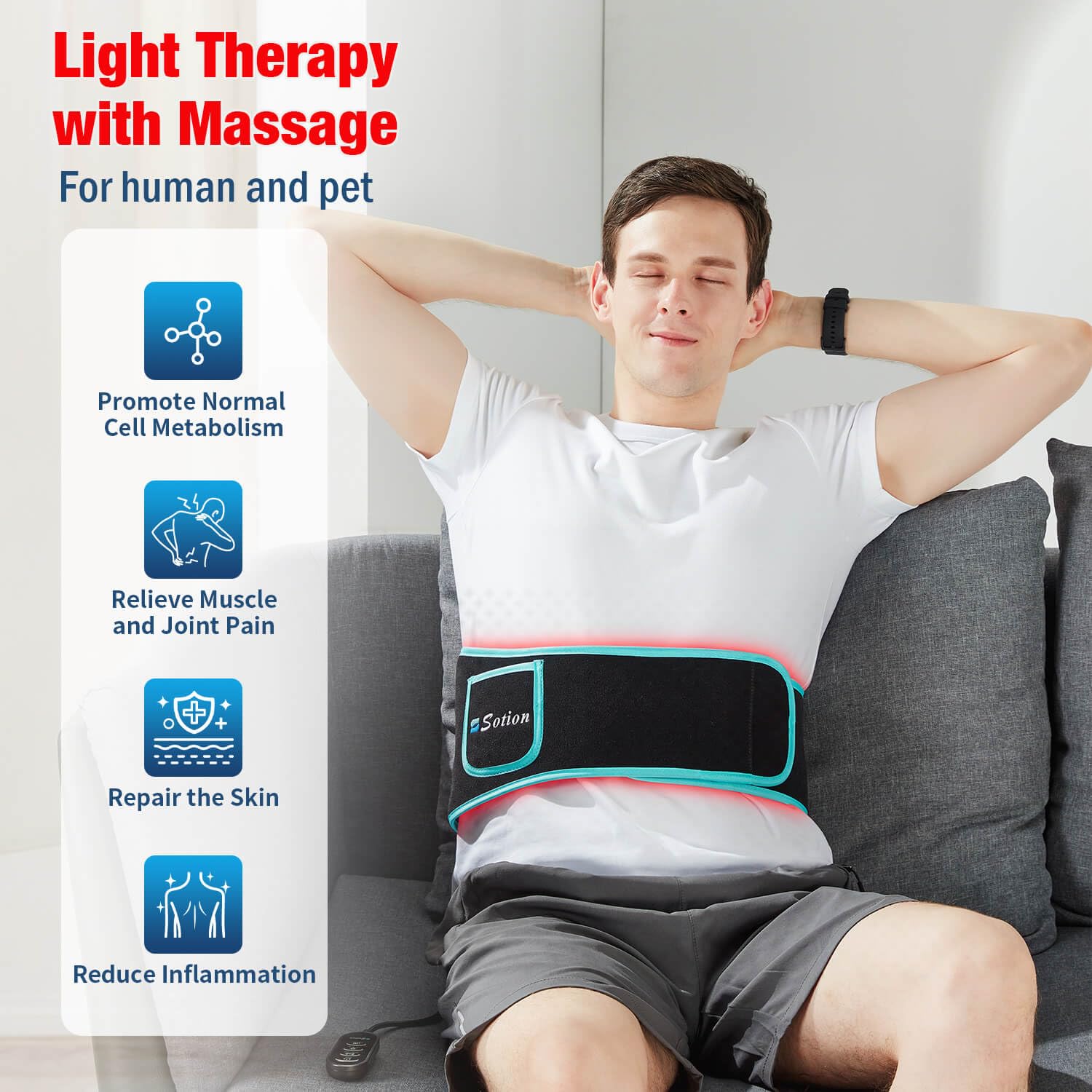 Sotion Red Light Therapy Belt with Massage-Red Light Therapy for Body&Near Infrared Light Therapy comrelax buy supplements canada