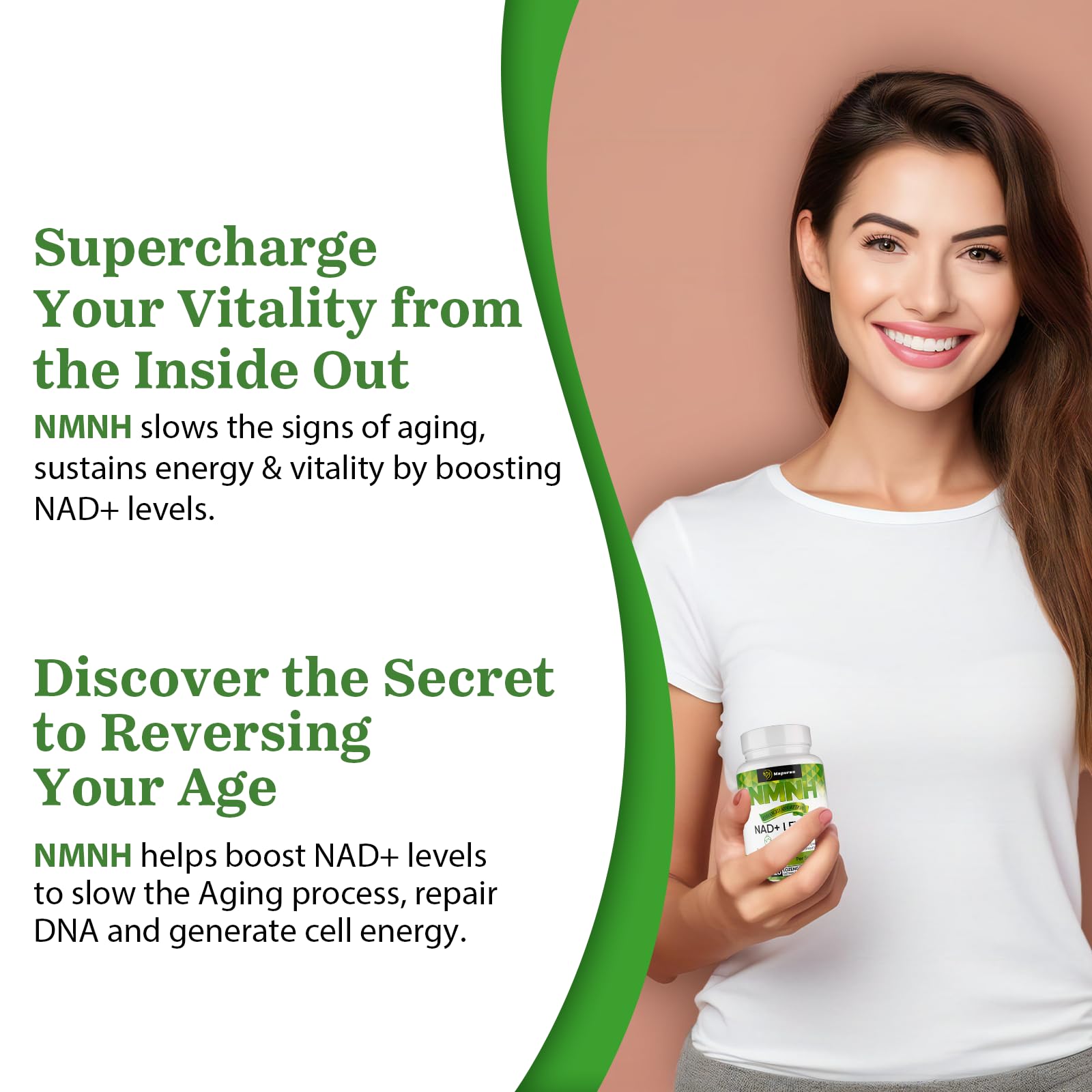 Mapurwn NMNH (Dihydronicotinamide Mononucleotide), NMN Supplement, 500mg per Serving NAD Supplement to Boost NAD+ Levels As We Age for Women & Men, Anti-Aging, Energy, Focus, 120 Count Mapurwn buy supplements canada