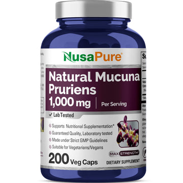 NusaPure Mucuna Pruriens 1000mg 200 Veggie Caps (Non-GMO, 100% Vegetarian, Vegan) NusaPure buy supplements canada