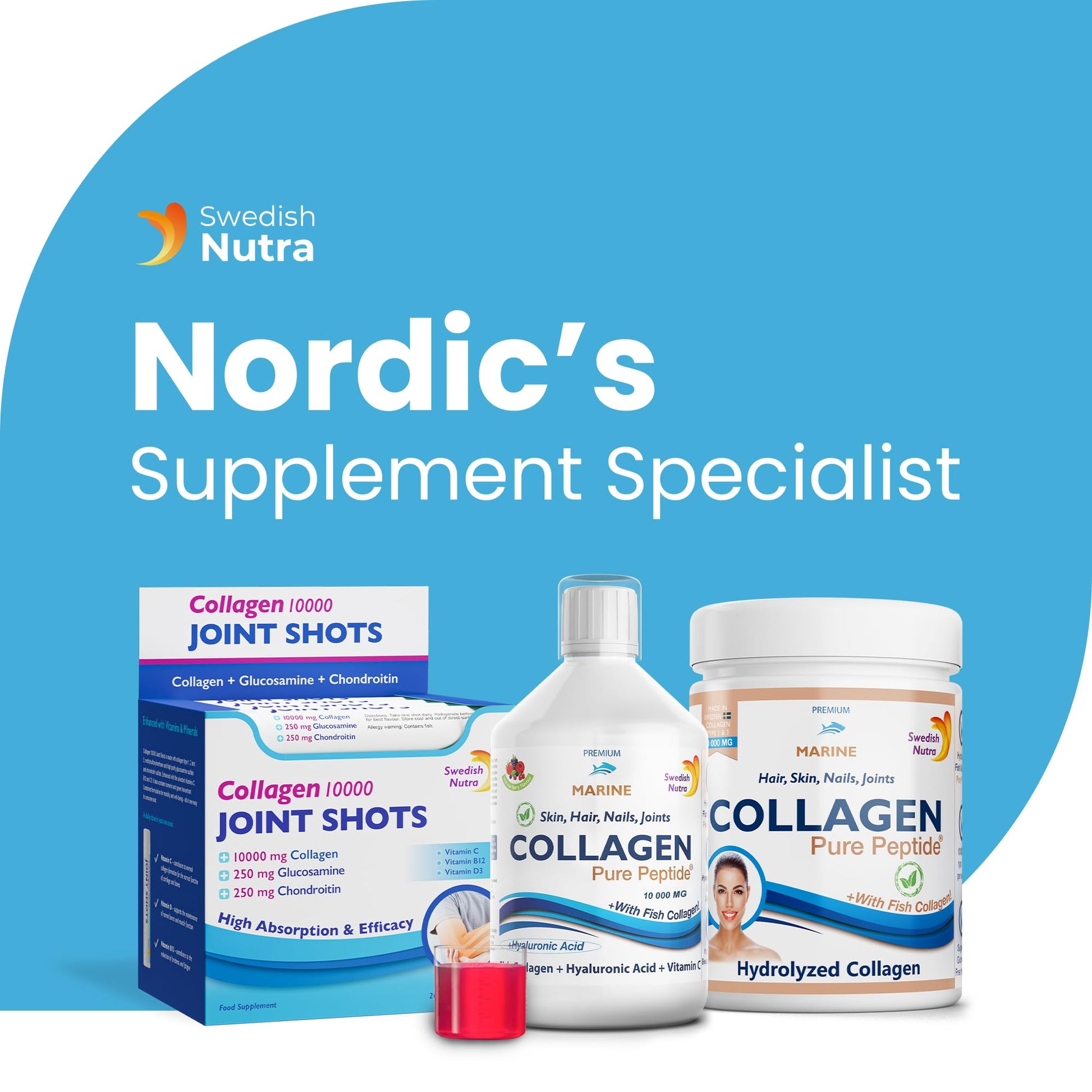 Marine Liquid Collagen 10000mg 500 ml I Pure Hydrolyzed Collagen Peptides Swedish Nutra buy supplements canada