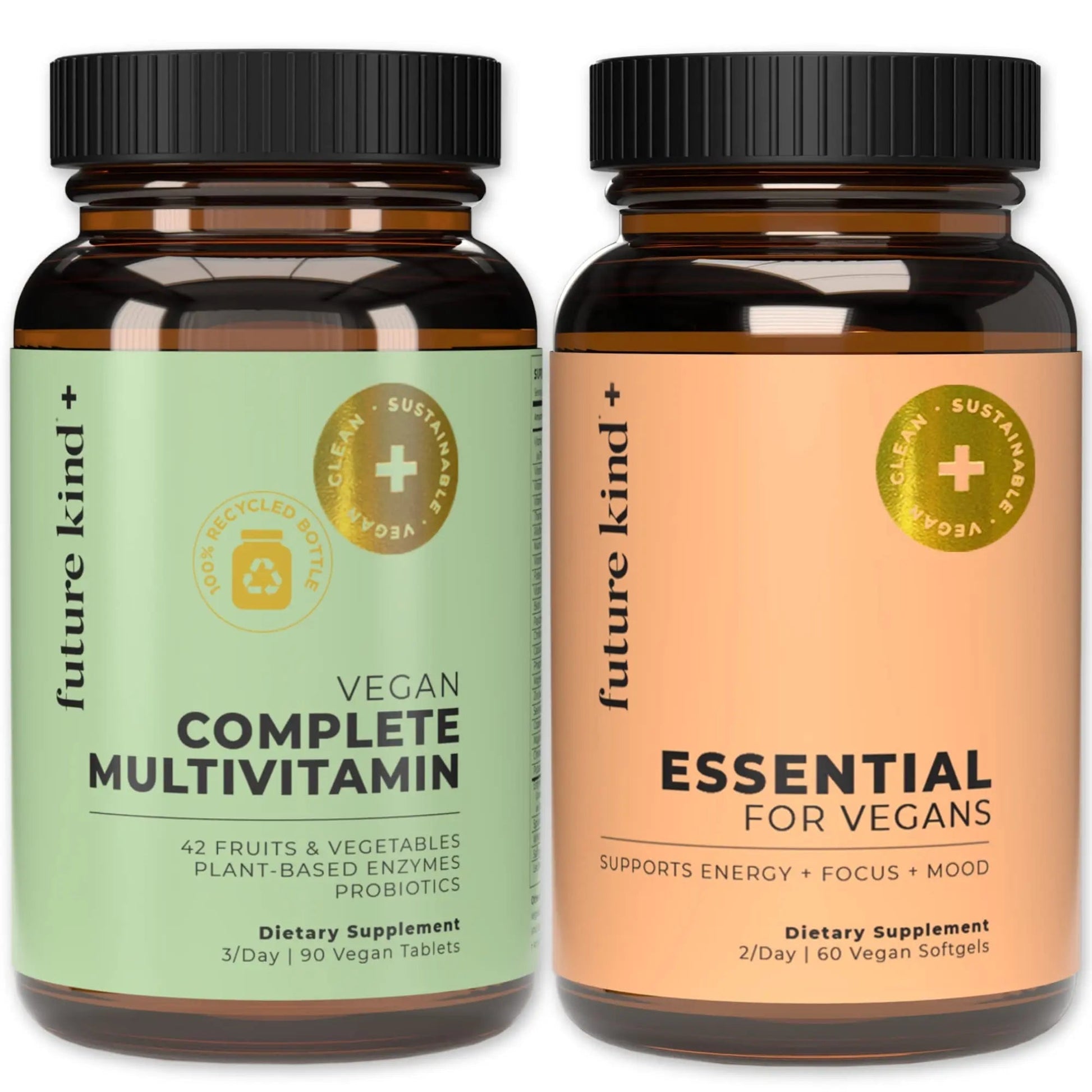 Future Kind Multivitamin Bundle - Vegan Complete Multivitamin and Vegan Essential Multivitamin - Vegan Vitamin B12, Omega 3, and Vitamin D3 - Complete Multivitamin, 42 Vitamins in 1 for Men and Women Future Kind buy supplements canada