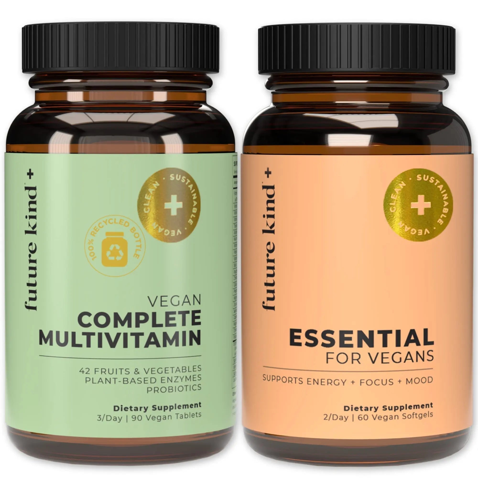 Future Kind Multivitamin Bundle - Vegan Complete Multivitamin and Vegan Essential Multivitamin - Vegan Vitamin B12, Omega 3, and Vitamin D3 - Complete Multivitamin, 42 Vitamins in 1 for Men and Women Future Kind buy supplements canada