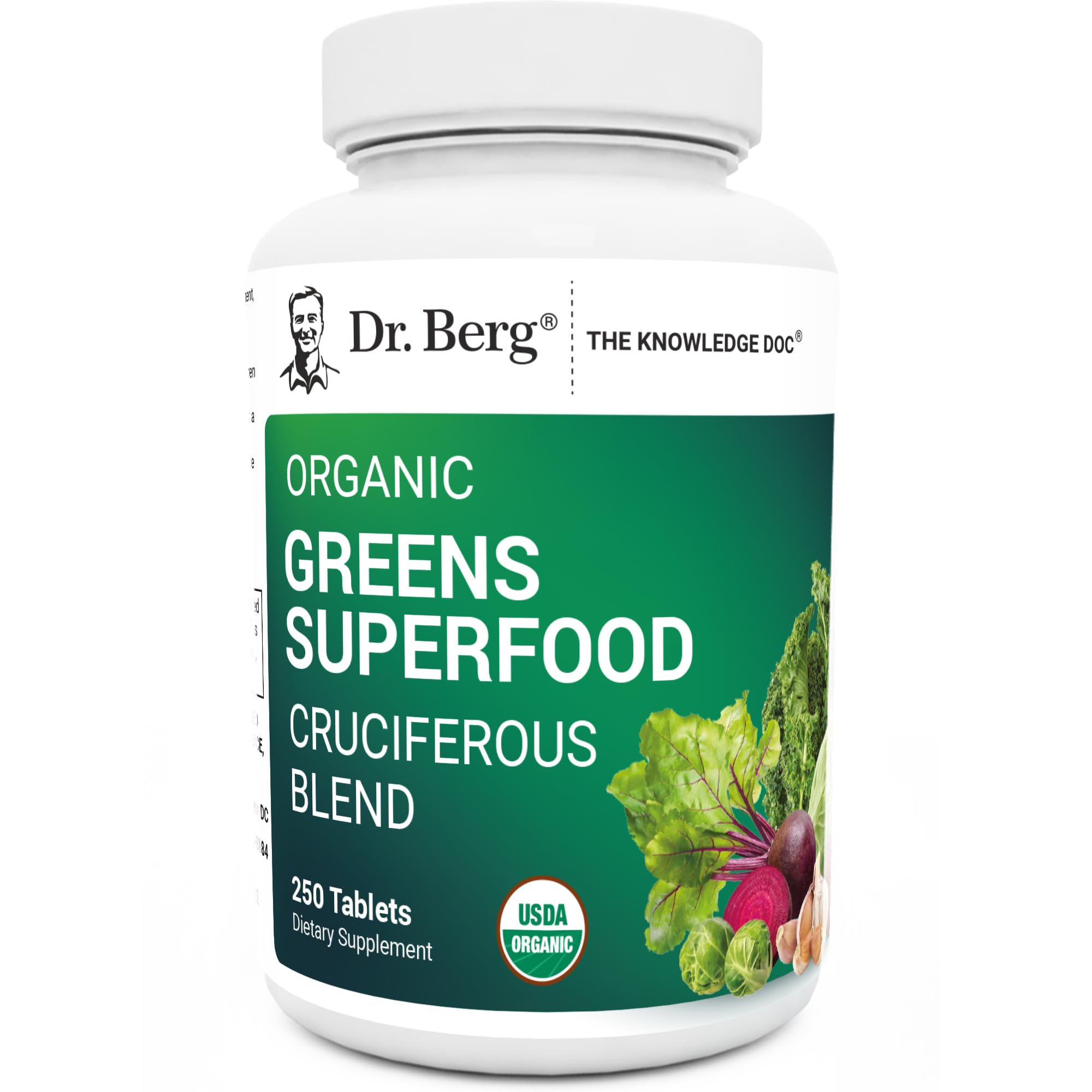 Dr. Berg's Greens Superfood Cruciferous Vegetable Tablets - Vegetable Supplements for Adults w/ 11 Phytonutrient Super Greens Tablets - Energy, Immune System & Liver Veggie Tablets - 250 Tablets Dr. Berg Nutritionals buy supplements canada