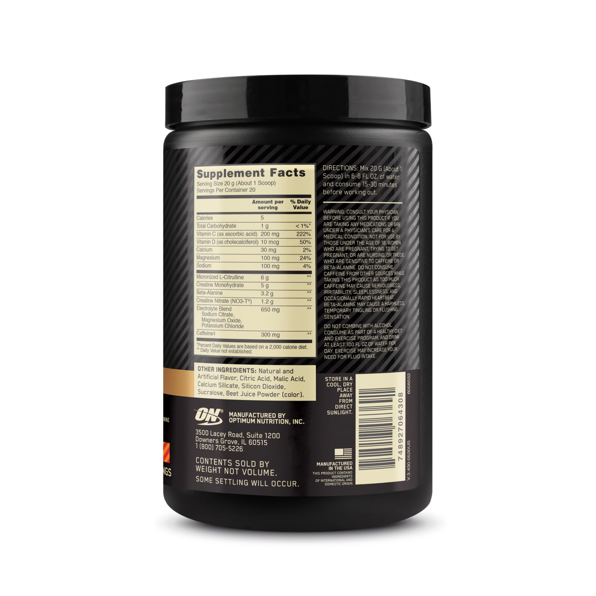 Optimum Nutrition Gold Standard Pre Workout Advanced, with Creatine, Beta-Alanine Optimum Nutrition buy supplements canada