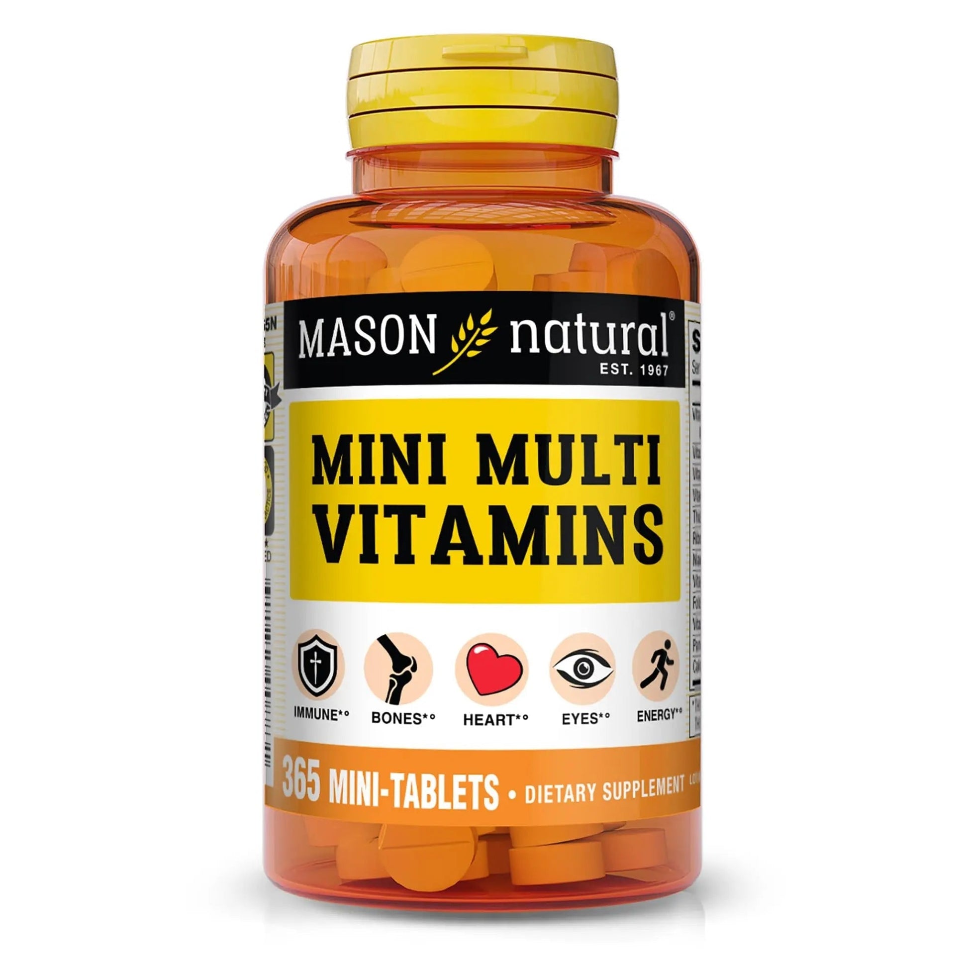 MASON NATURAL Mini Multi Vitamins, Vitamins A, C, D3, E, B1, B2, B3, B6, B12, Folate and Calcium for Overall Health, 1 Year Supply MASON NATURAL buy supplements canada