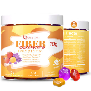 Migcopat 10G Fiber Gummies for Adults - Support Digestive Health - Fiber Supplement with 30 Billion CFU Probiotics Blend, ACV, Vitamin C, Inulin - No Sugar Added - Fruit Flavored - 180 Count Migcopat buy supplements canada