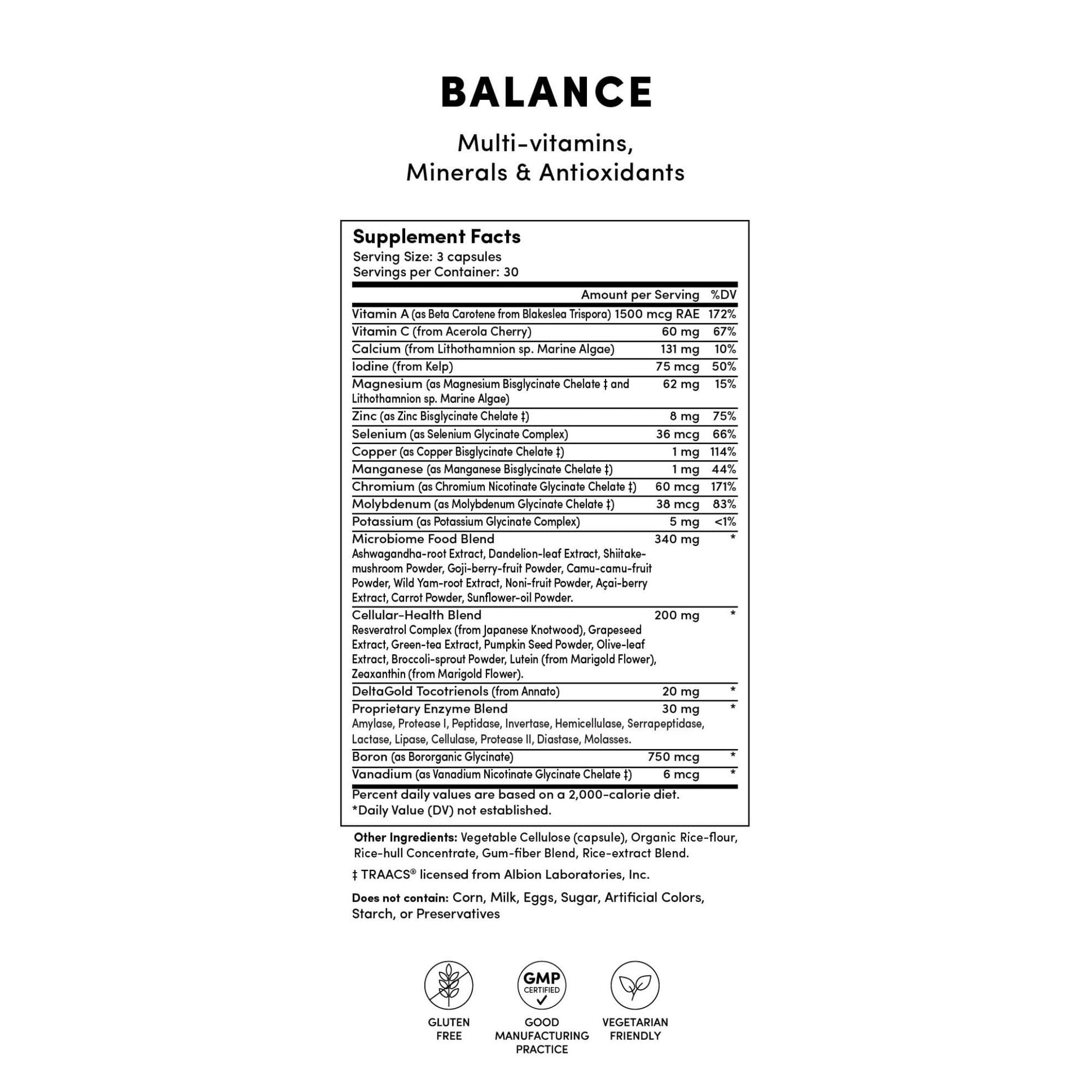 Tranont Balance | 90 Count | Multi-Mineral & Vitamin Capsules for Adults | Vitamin C, A, and E Magnesium, Zinc, Calcium, and Iodine | Boosts Immunity, Energy, and Digestion | Gluten Free, Vegetarian Tranont buy supplements canada