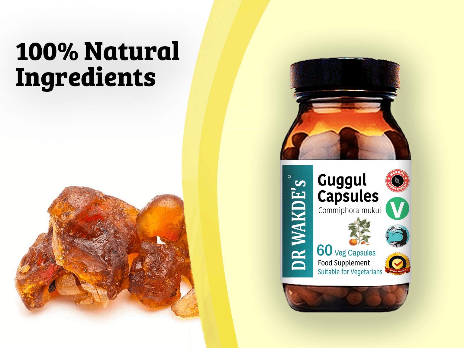 DR WAKDE'S Guggul Capsules (Mukul Myrrh, Commiphora Mukul, 60 Veg Caps, Plant-Based Supplement, Ayurvedic Herb, All Natural, Vegan) DR WAKDE's buy supplements canada
