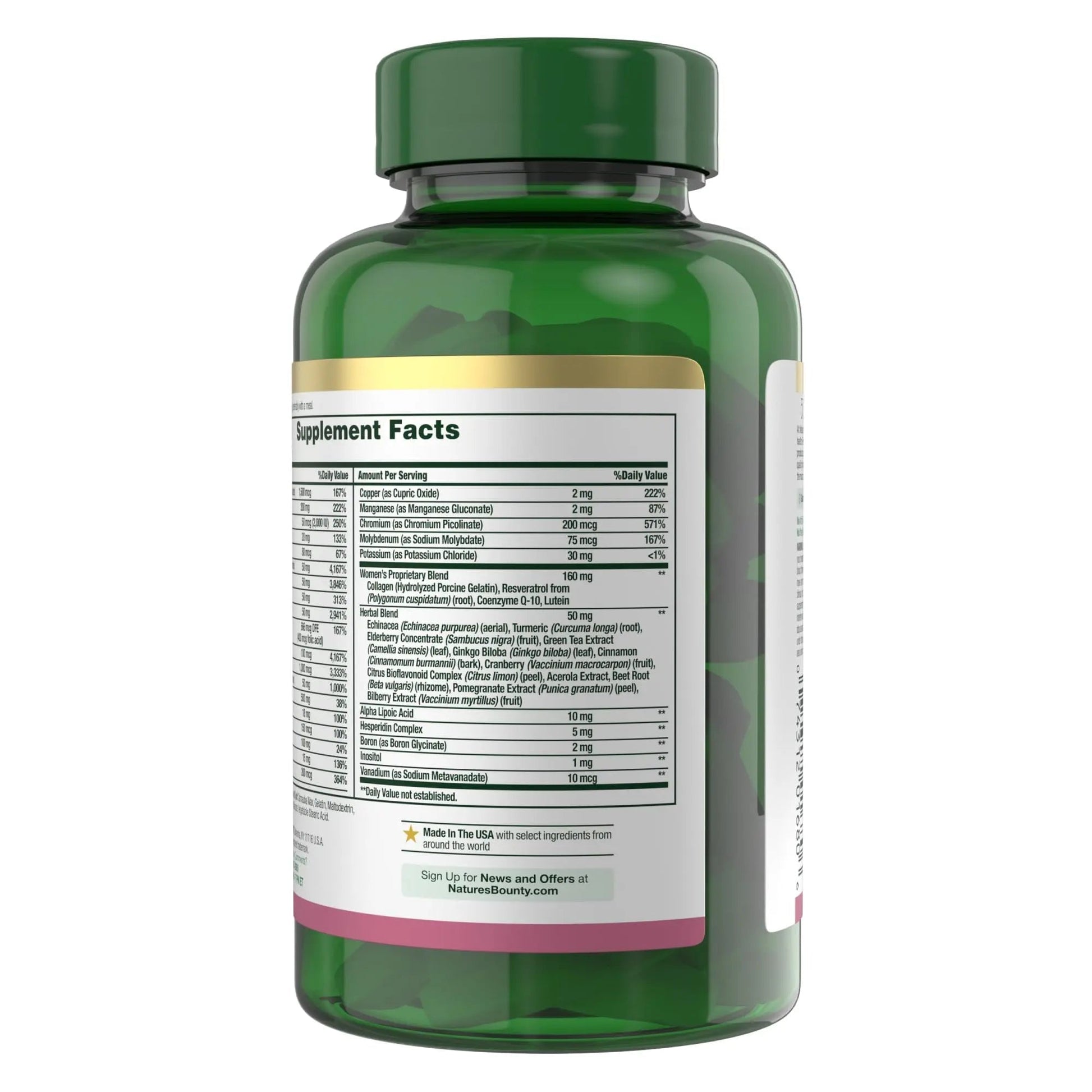 Nature's Bounty High Potency Women’s Complete Multivitamin, Daily Vitamin with Vitamin C, Supports Heart Health & Immune Function Nature's Bounty buy supplements canada