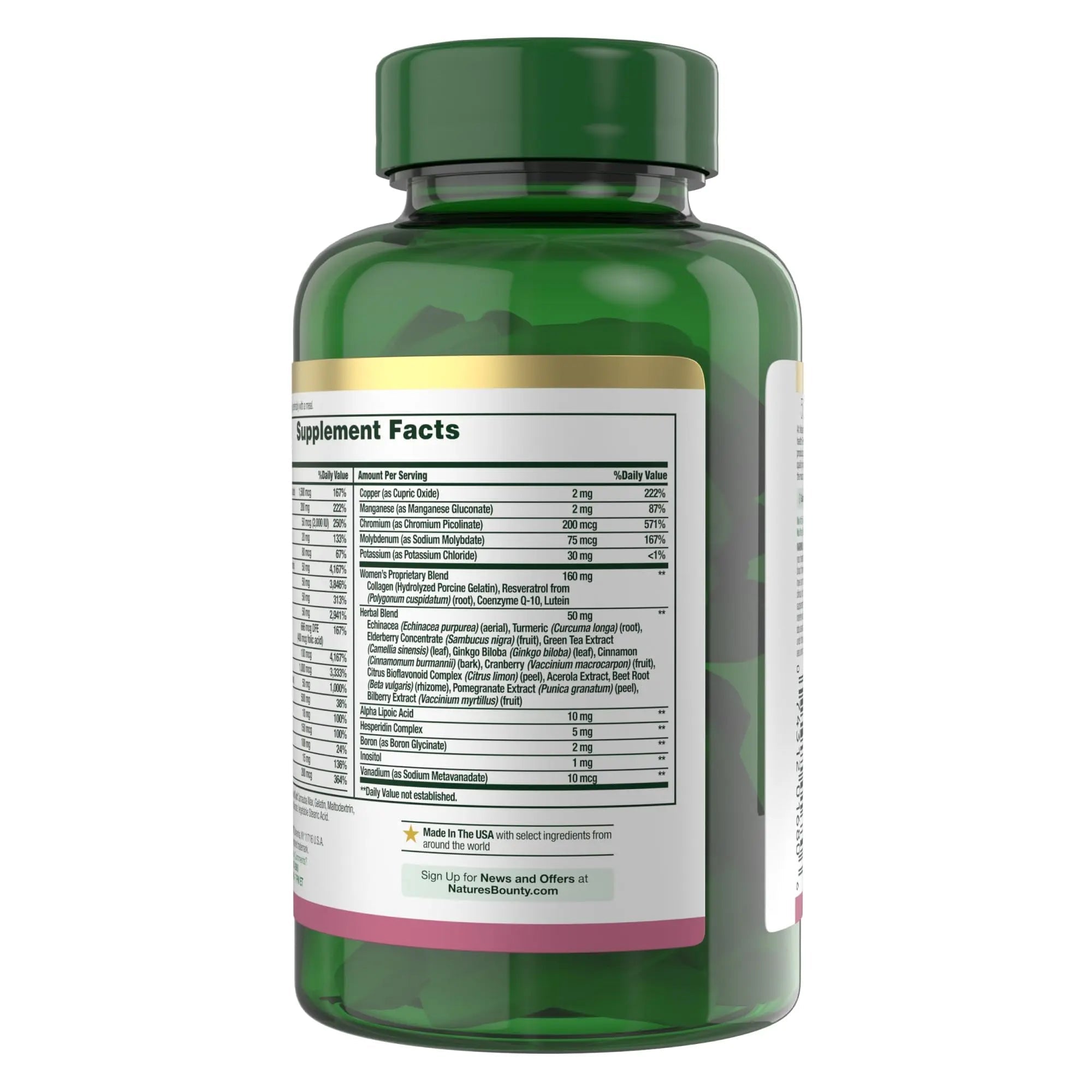 Nature's Bounty High Potency Women’s Complete Multivitamin, Daily Vitamin with Vitamin C, Supports Heart Health & Immune Function Nature's Bounty buy supplements canada