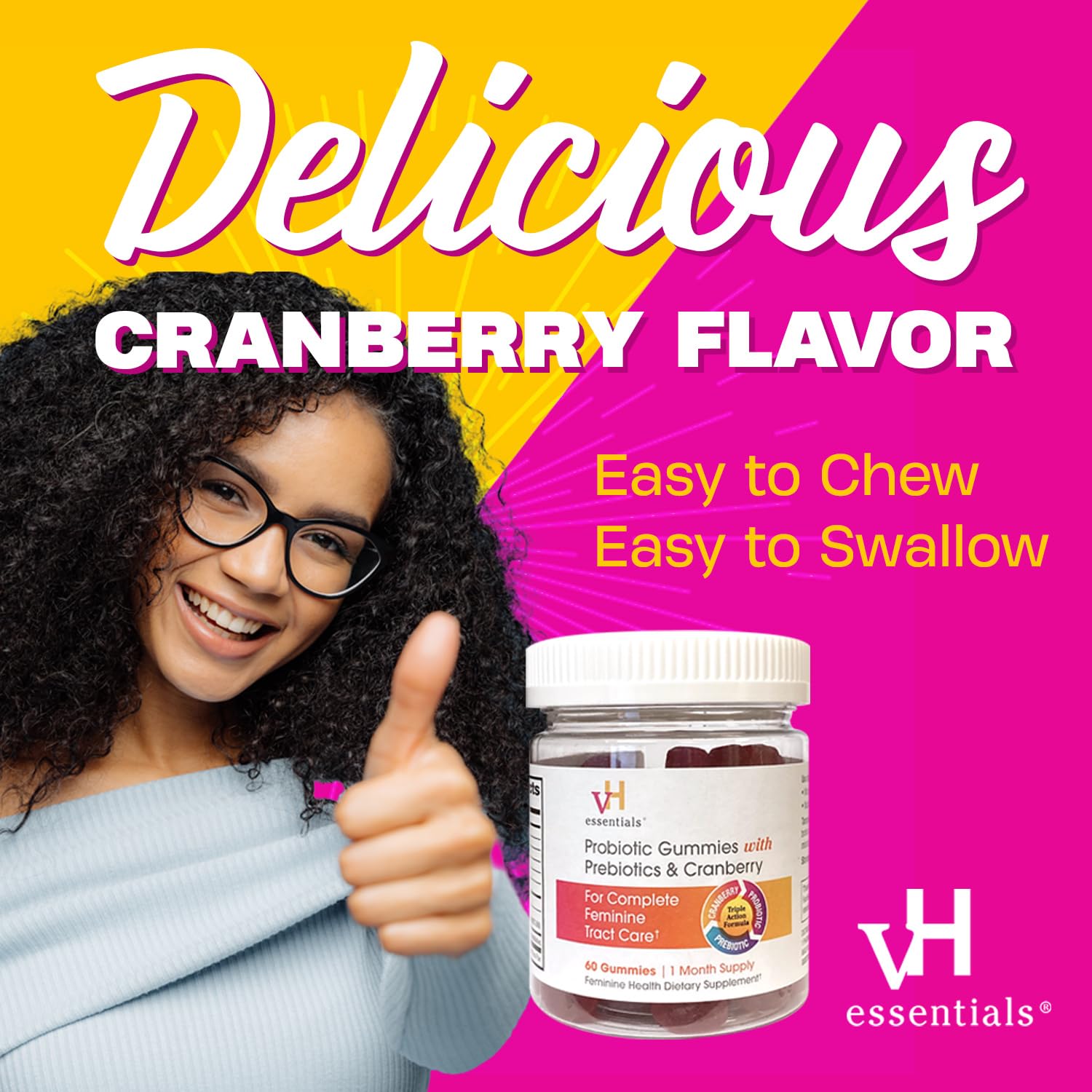 vH essentials Probiotic Gummies with Prebiotics & Cranberry, Concentrated Extract vH essentials buy supplements canada