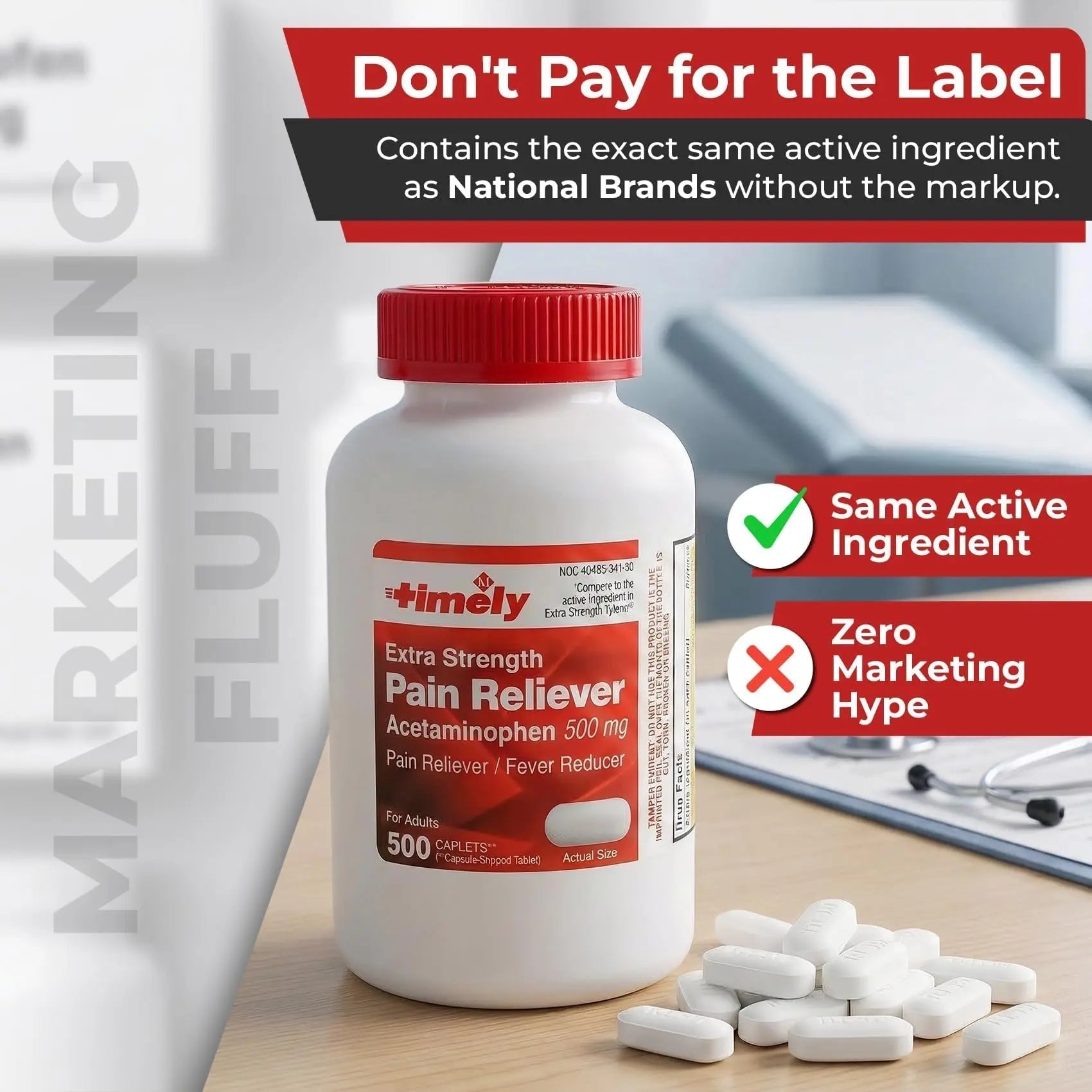 TIME-Cap Labs 500 Caplets Extra Strength Acetaminophen 500mg - Pain Reliever & Fever Reducer for Adults, Helps with Headaches, Backaches, Muscle Pain, Toothaches, Arthritis & Menstrual Cramps TIME-CAP LABS, INC. buy supplements canada