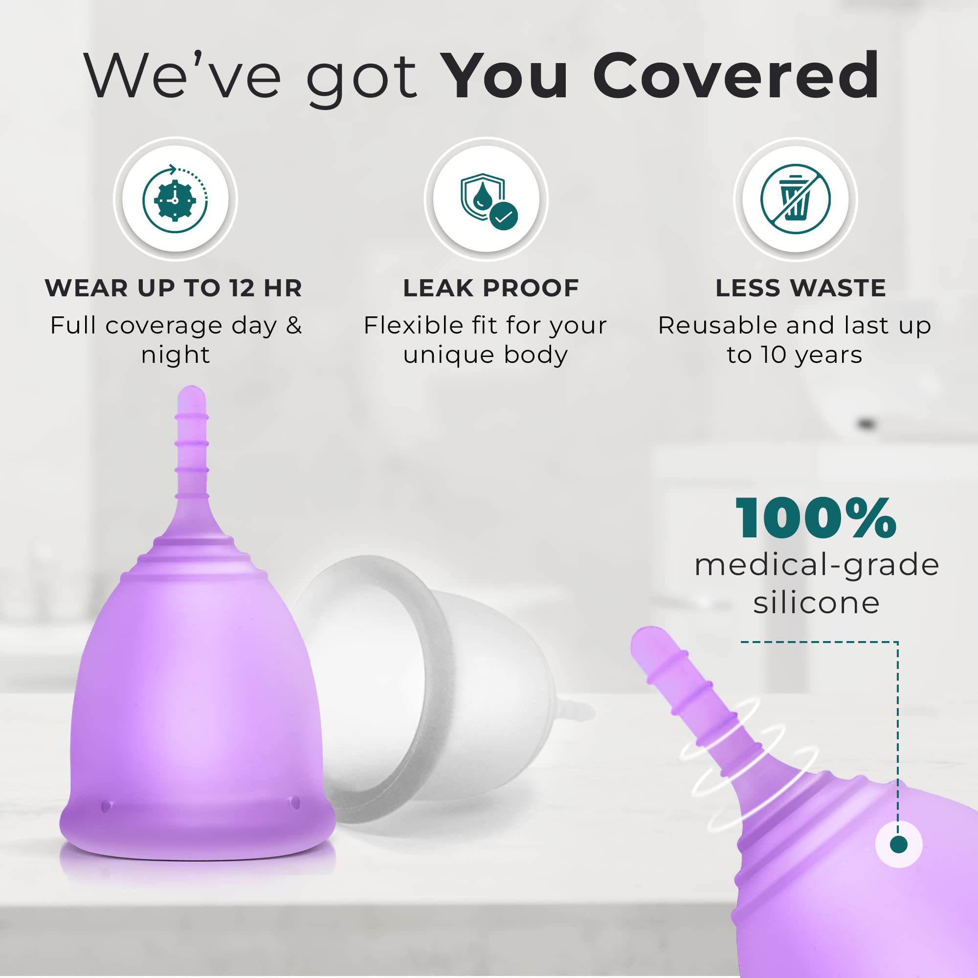 EcoBlossom Reusable Menstrual Cup Set - The Most Reliable Medical Grade Silicone Period Cups EcoBlossom buy supplements canada