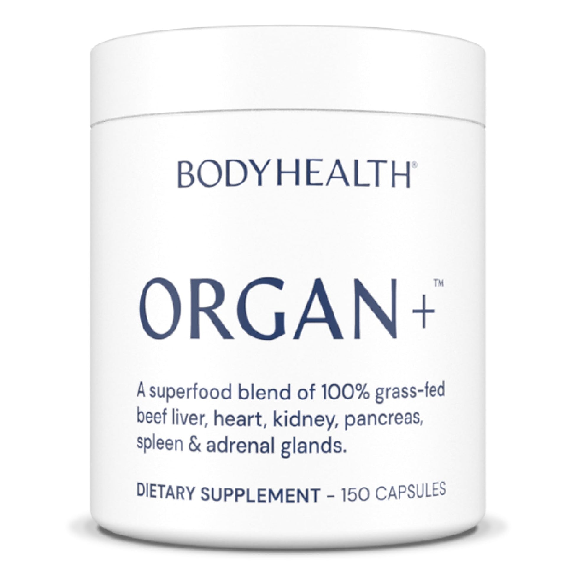 BodyHealth Organ+ Grass-Fed Glandular Organ Complex, Grassfed Beef Organ Supplement, Dessicated Beef Liver, Heart, Kidney, Pancreas, Spleen, Non GMO, Adrenal, Supplement, (150 Capsules) BodyHealth buy supplements canada