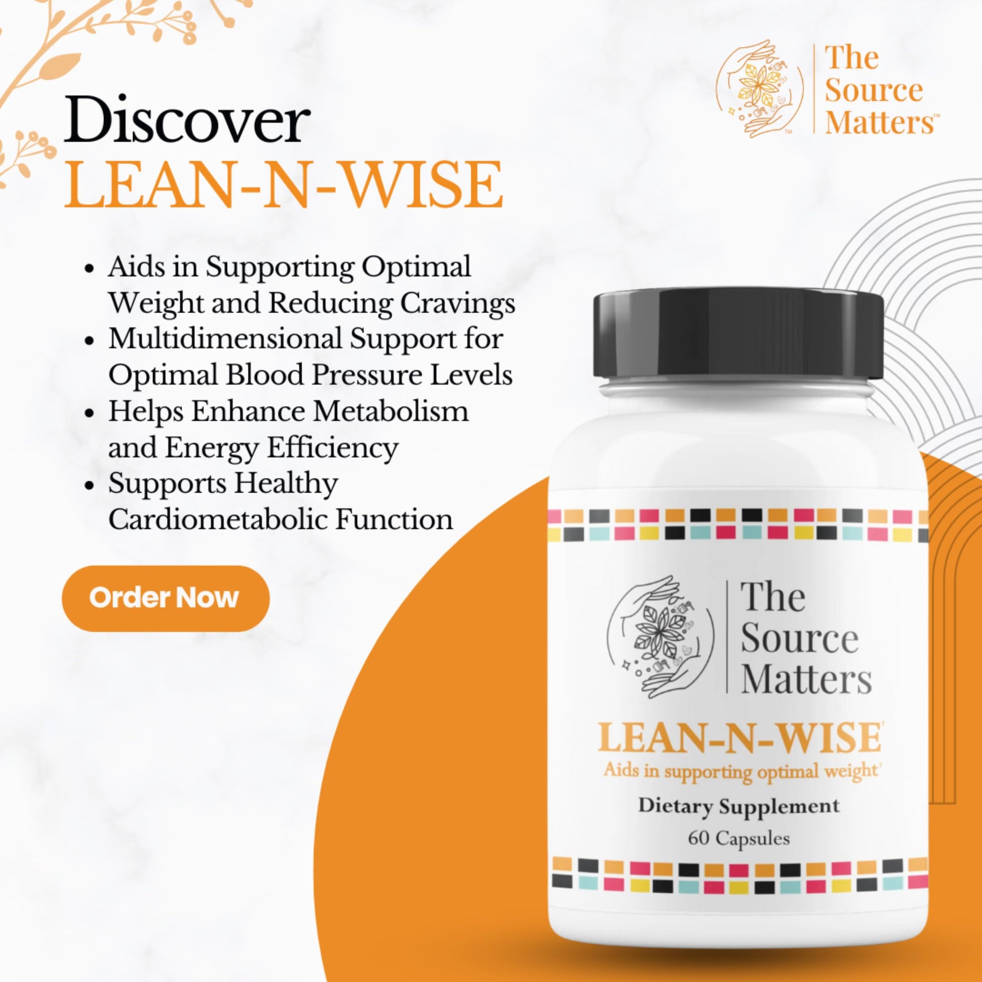 Lean-N-Wise Digestion & Energy Support with Green Coffee Bean, Hibiscus, Lemon Verbena & Magnesium Citrate | Plant-Based Formula for Daily Wellness (60 Capsules) THE SOURCE MATTERS buy supplements canada