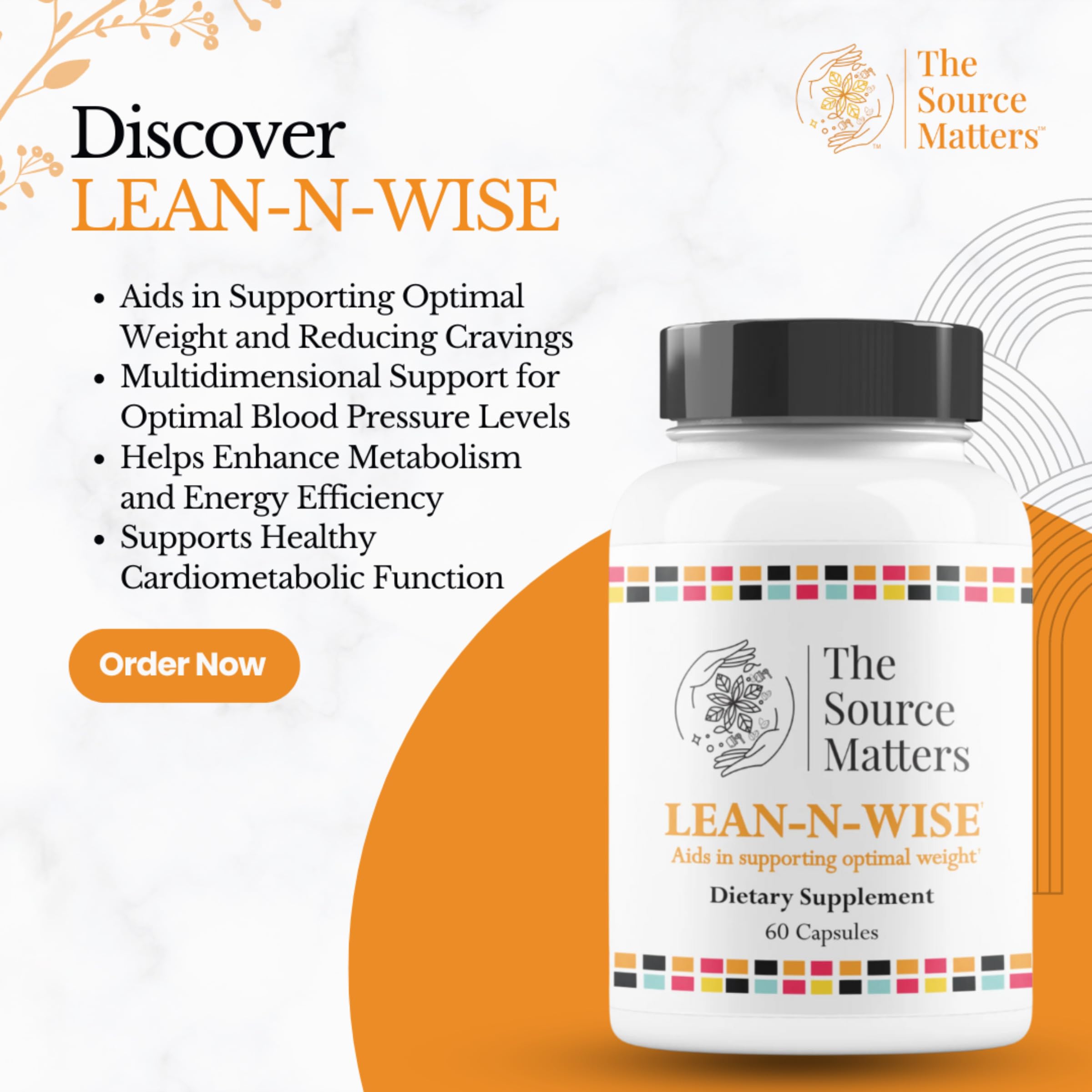 Lean-N-Wise Digestion & Energy Support with Green Coffee Bean, Hibiscus, Lemon Verbena & Magnesium Citrate | Plant-Based Formula for Daily Wellness (60 Capsules) THE SOURCE MATTERS buy supplements canada