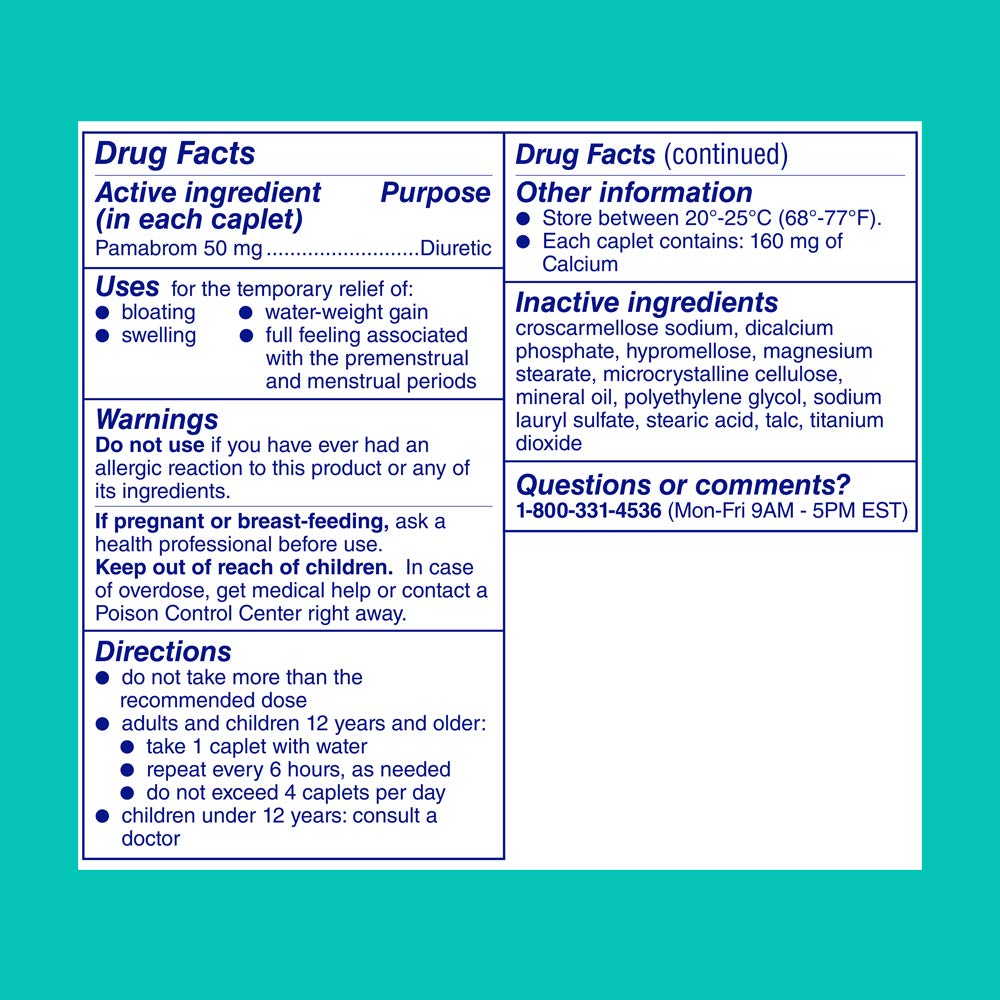 Midol Bloat Relief Caplets with Pamabrom, Relieve Bloating Symptoms Before and During Your Period, Provides Up to 6 Hours of Relief for Women, 60 Count Midol buy supplements canada