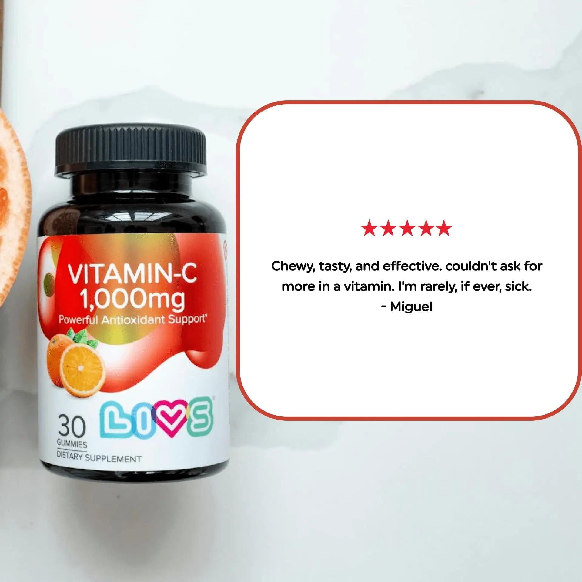 Vitamin C 1000mg Gummies for Kids & Adults |Antioxidant & Immune Support Supplement | Vegan Multivitamin for Hair, Skin & Nails LIVS buy supplements canada
