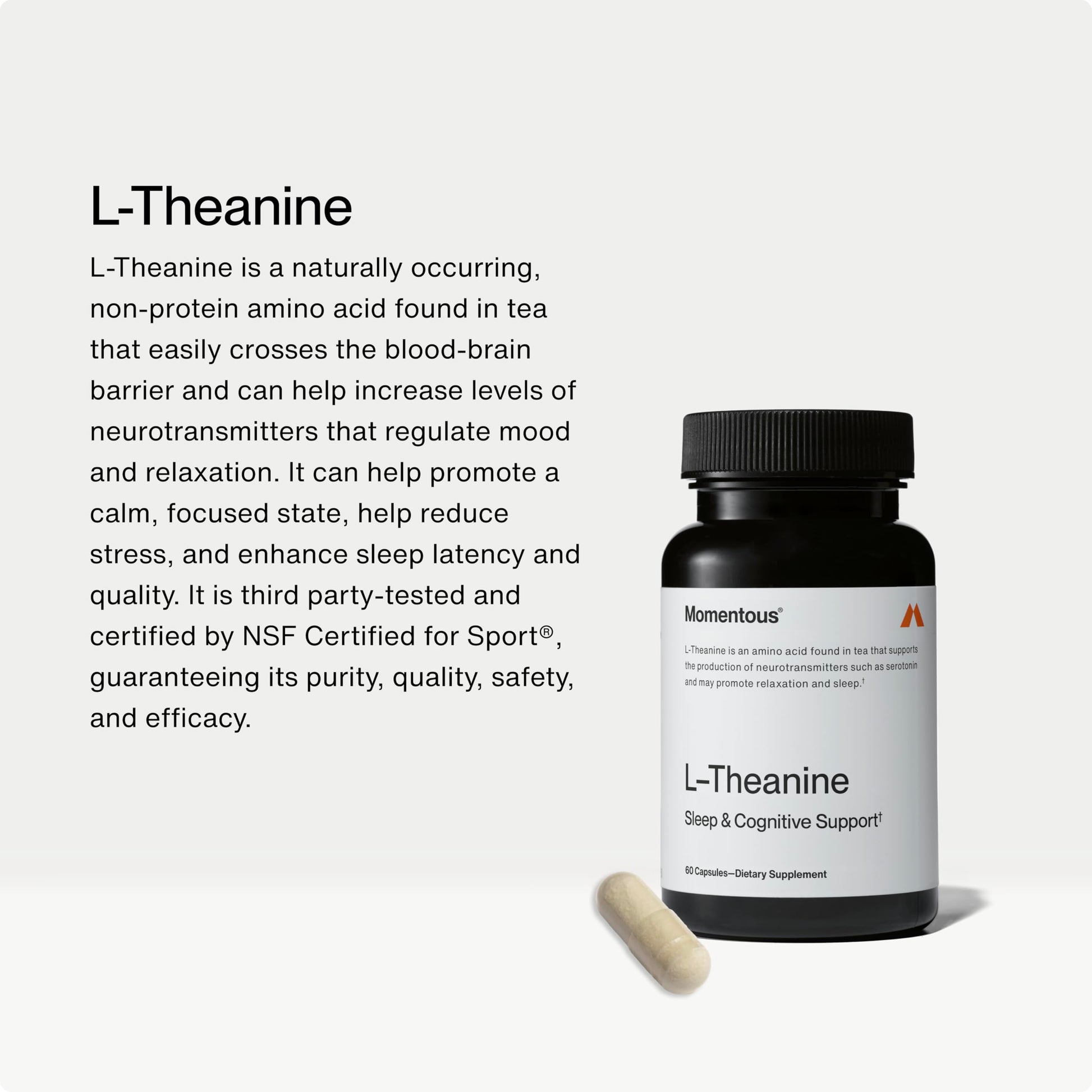 Momentous L-Theanine Supplement - 200 mg Capsules to Promote Relaxation & Focus - NSF Certified for Sport Momentous buy supplements canada