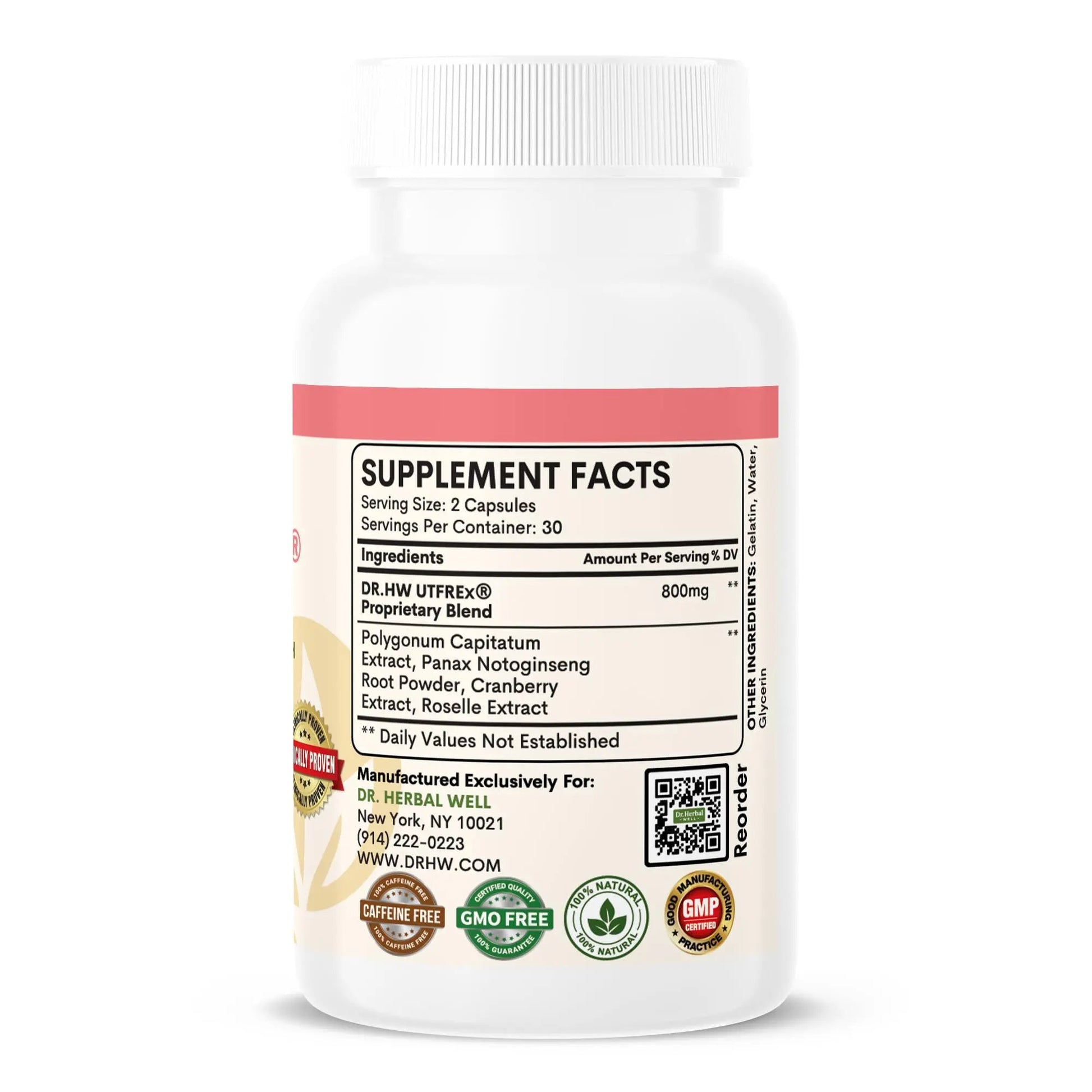 DR. HERBAL WELL UTFREX Clinically Proven Urinary Tract UTI Health Supplement Natural Support Cleanse Flush Protect (No Probiotics & D-Mannose) – 60 Capsules DR. HERBAL WELL buy supplements canada