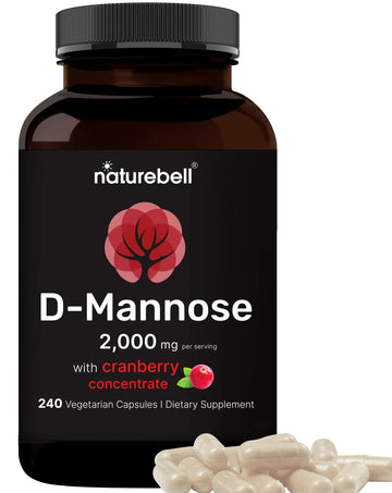 NatureBell D-Mannose 500mg Capsules (2,000mg Per Serving) | 240 Veggie Capsules + Cranberry Concentrate 40mg – Fast Acting Urinary Tract Health Pills – Ultra UTI Support for Women & Men NatureBell buy supplements canada