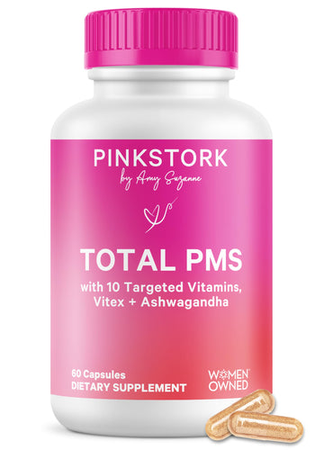 Pink Stork PMS Supplement for Women - Vitex, Ashwagandha, Maca Root & 10 Vitamins & Minerals to Support Hormone Balance, Mood, Bloating, Period Regularity - 60 Capsules Pink Stork buy supplements canada