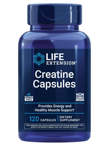 Life Extension Creatine Capsules – Creatine Monohydrate – Promotes Strength, Lean Muscle, Healthy Endurance – Non-GMO, Gluten-Free – 120 Capsules Life Extension buy supplements canada