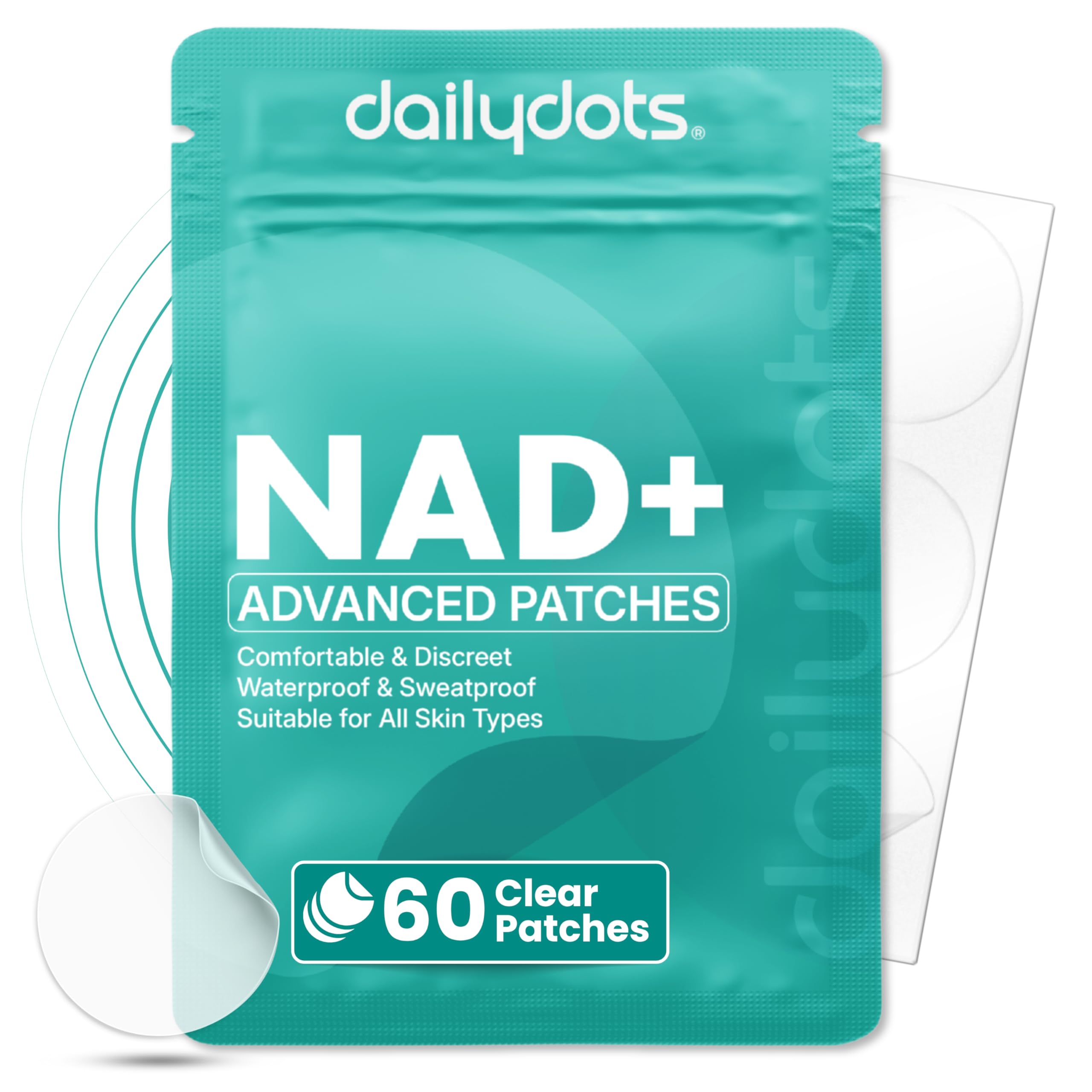 Daily Dots NAD+ Patches | Energy, Healthy Aging & Wellness Support | 12 Active Blends incl. Nicotinamide & CoQ10 | Time Release Patch | for Men & Women (60 Patches) Daily Dots buy supplements canada