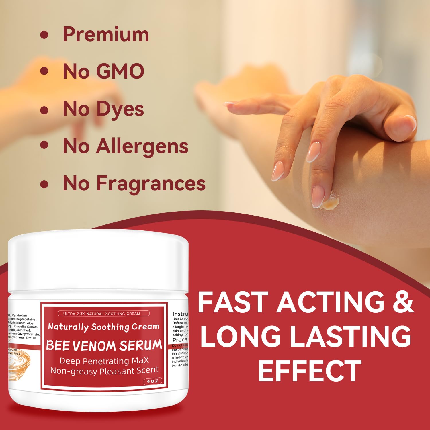 AEROMAXX Bee Venom Muscle & Joint Cream, 10X Ultra Strength Care Ointment, Natural Organic Formula, for Shoulder, Back, Neck, Hands, Knuckles, Elbows, Feet, Leg, Knees, Ankle, Adults, Seniors AEROMAXX buy supplements canada