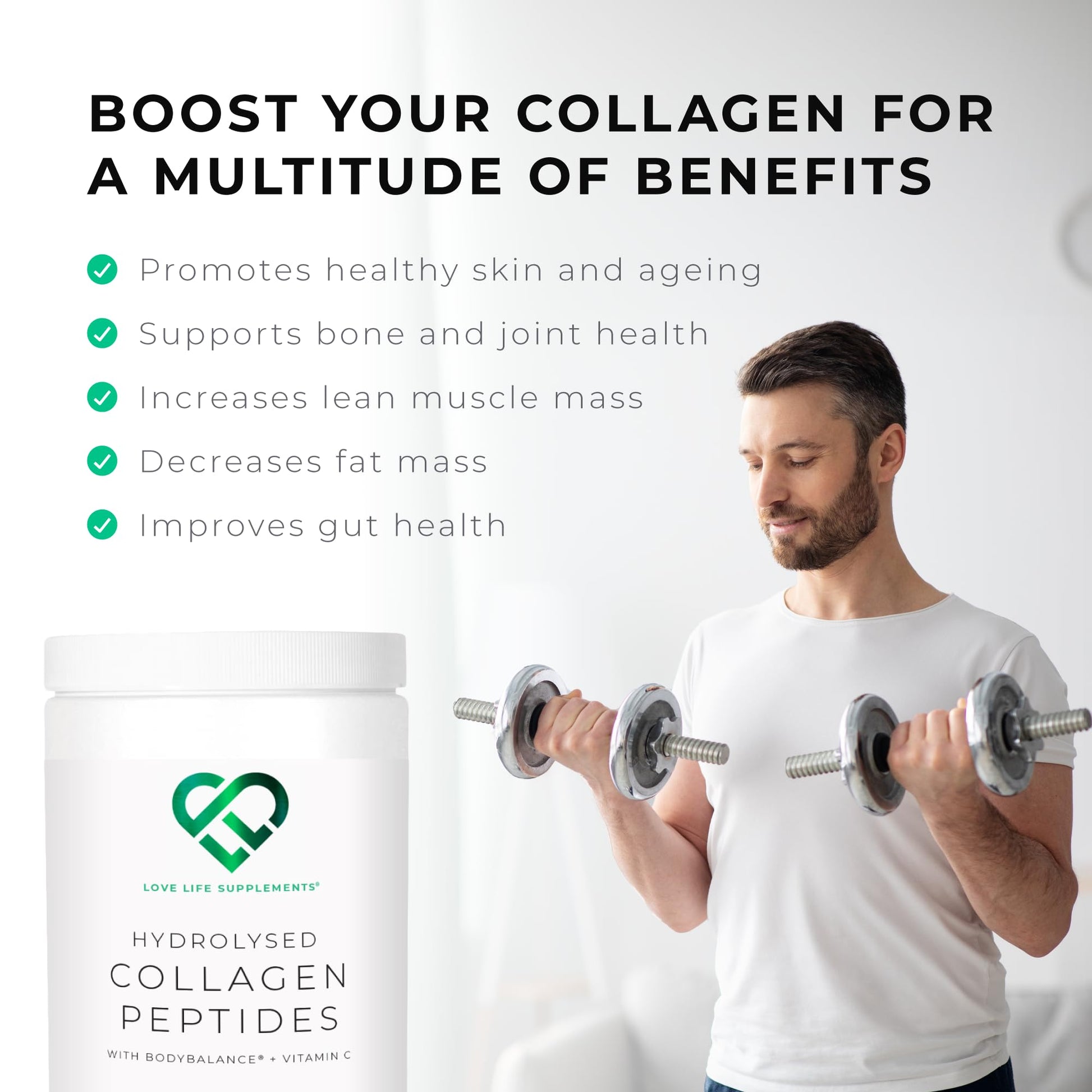 BODYBALANCE® Collagen Powder by LLS - Hydrolysed Bovine Collagen Peptides Types 1 & 3 with Vitamin C - Joint, Ligament LOVE LIFE SUPPLEMENTS buy supplements canada