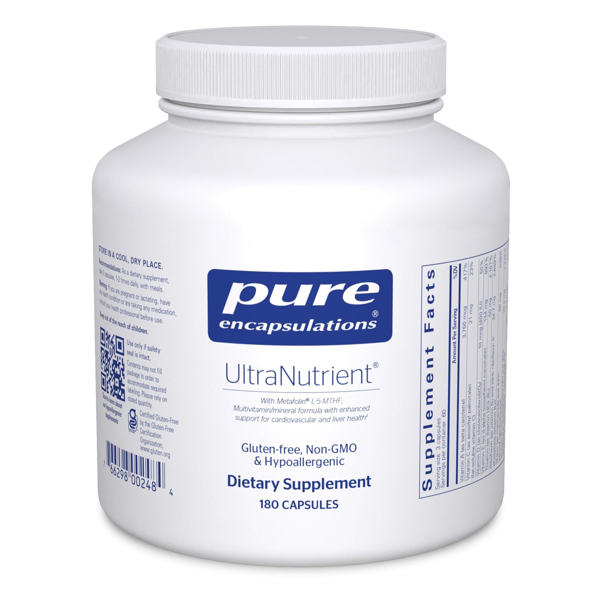 Pure Encapsulations UltraNutrient - Minerals & Multivitamins - Supports Liver & Heart Health* - Supplement for Antioxidants - with Vitamin C, CoQ10 & More - Gluten Free - 180 Capsules Pure Encapsulations buy supplements canada
