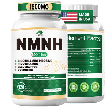 NMNH(Dihydronicotinamide Mononucleotide),NMNH Supplement 1000mg Pure Nicotinamide Mononucleotide,NAD High Purity Supplement Alternative,for Energy,Focus,Non-GMO, Gluten Free,120 Capsules VPKIN buy supplements canada