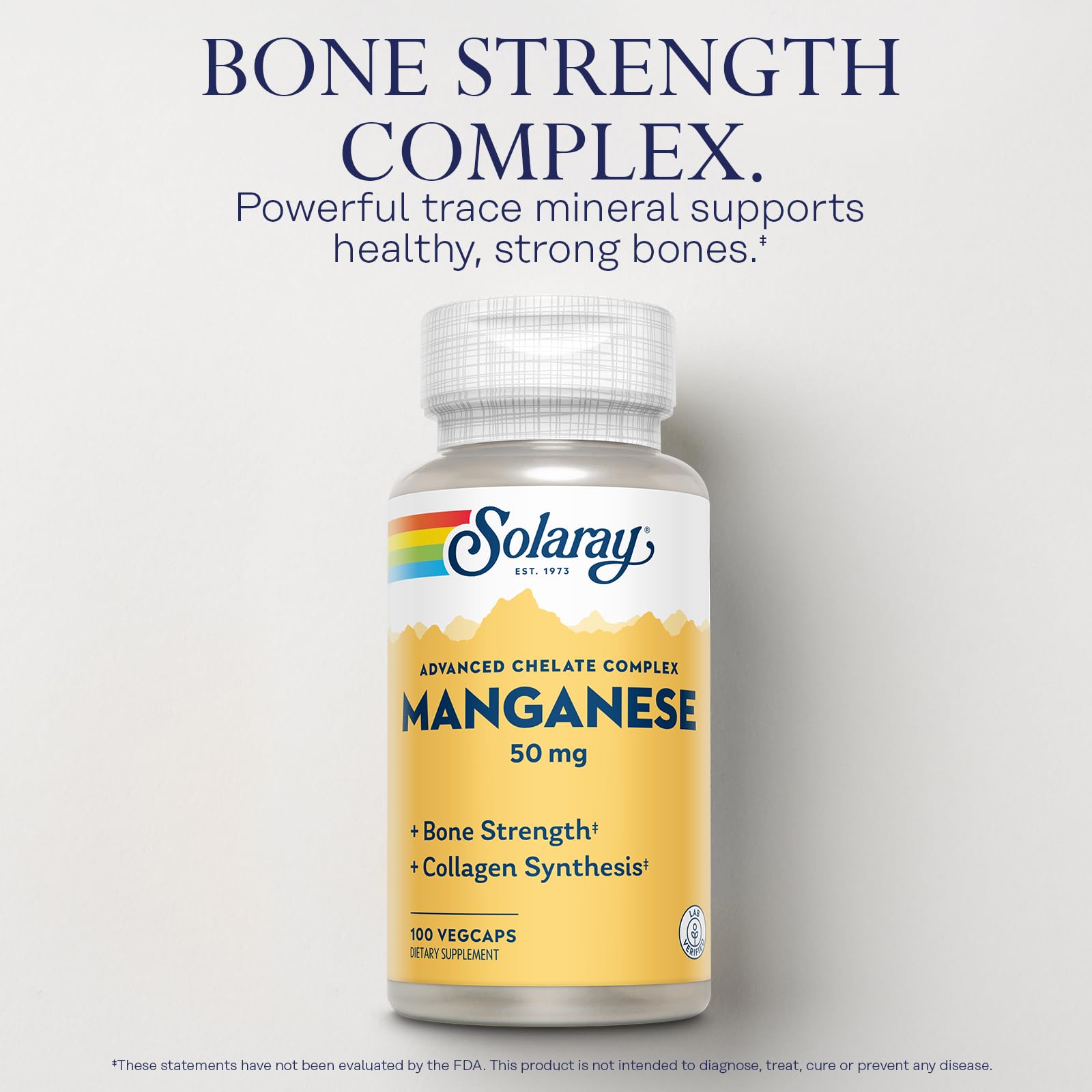 SOLARAY Manganese Supplement 50 mg - Essential Trace Minerals - Advanced Trace Mineral Supplements for Bone Strength and Bone Health Support - Lab Verified, 60-Day Guarantee, 100 Servings, 100 VegCaps SOLARAY buy supplements canada